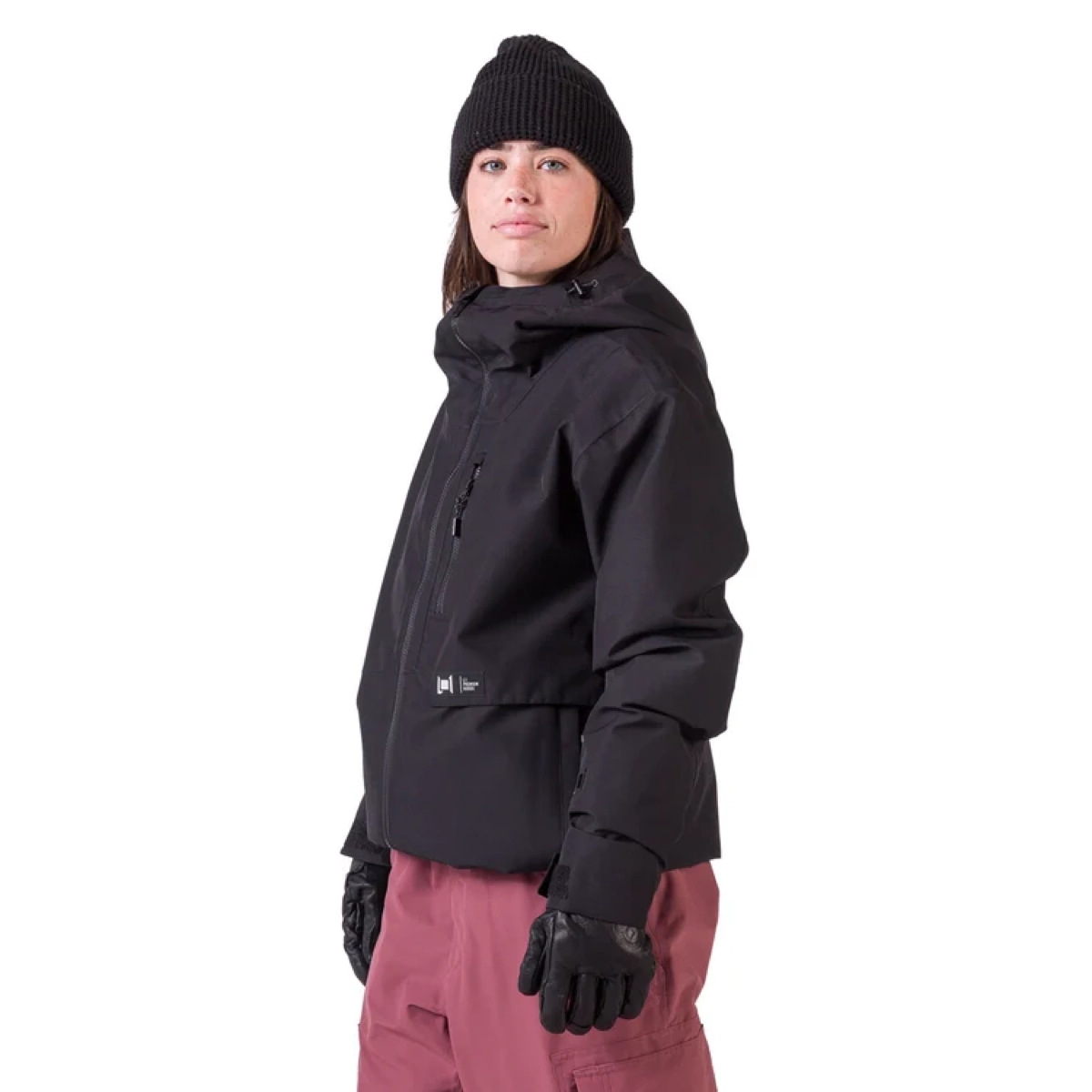 Jacke, Hardshell, Schwarz, Kapuze, Handschuhe, Wendepunkt Jacke, Schlecht wetterjacke, Herren/Damen Outdoorjacke, Winddicht, Reißverschlussfront
