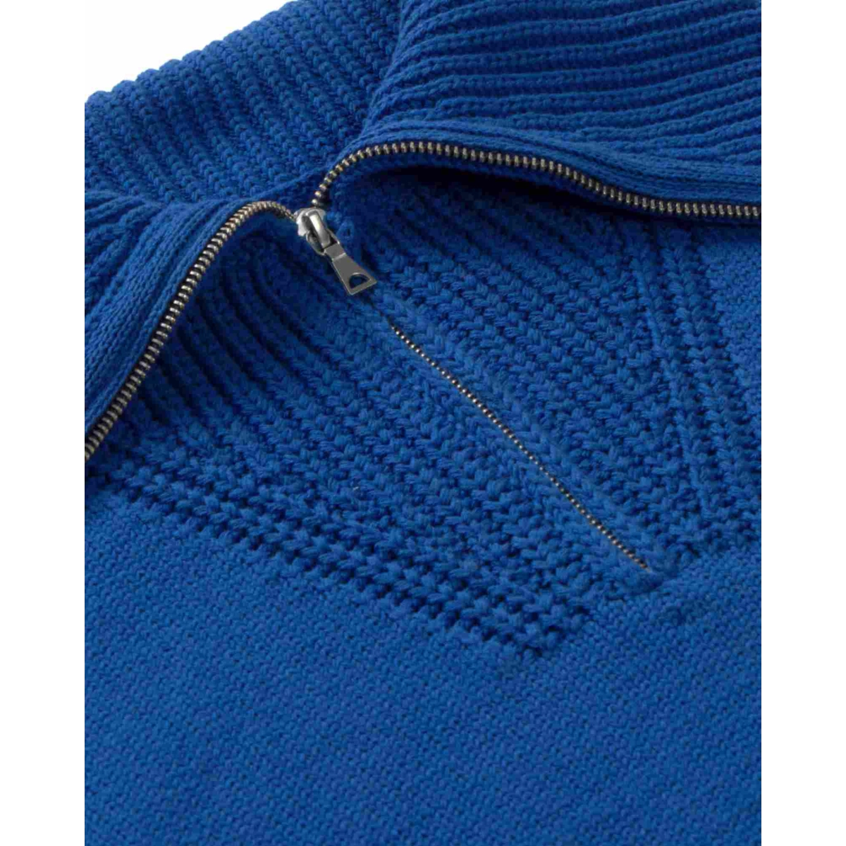 Kapuzenpullover, Reißverschluss, Strick, Kunstfaser, Blaue Farbe, Kleidung, Kreuzstrick, Reißverschluss, Kragen?, Zweifarbig?