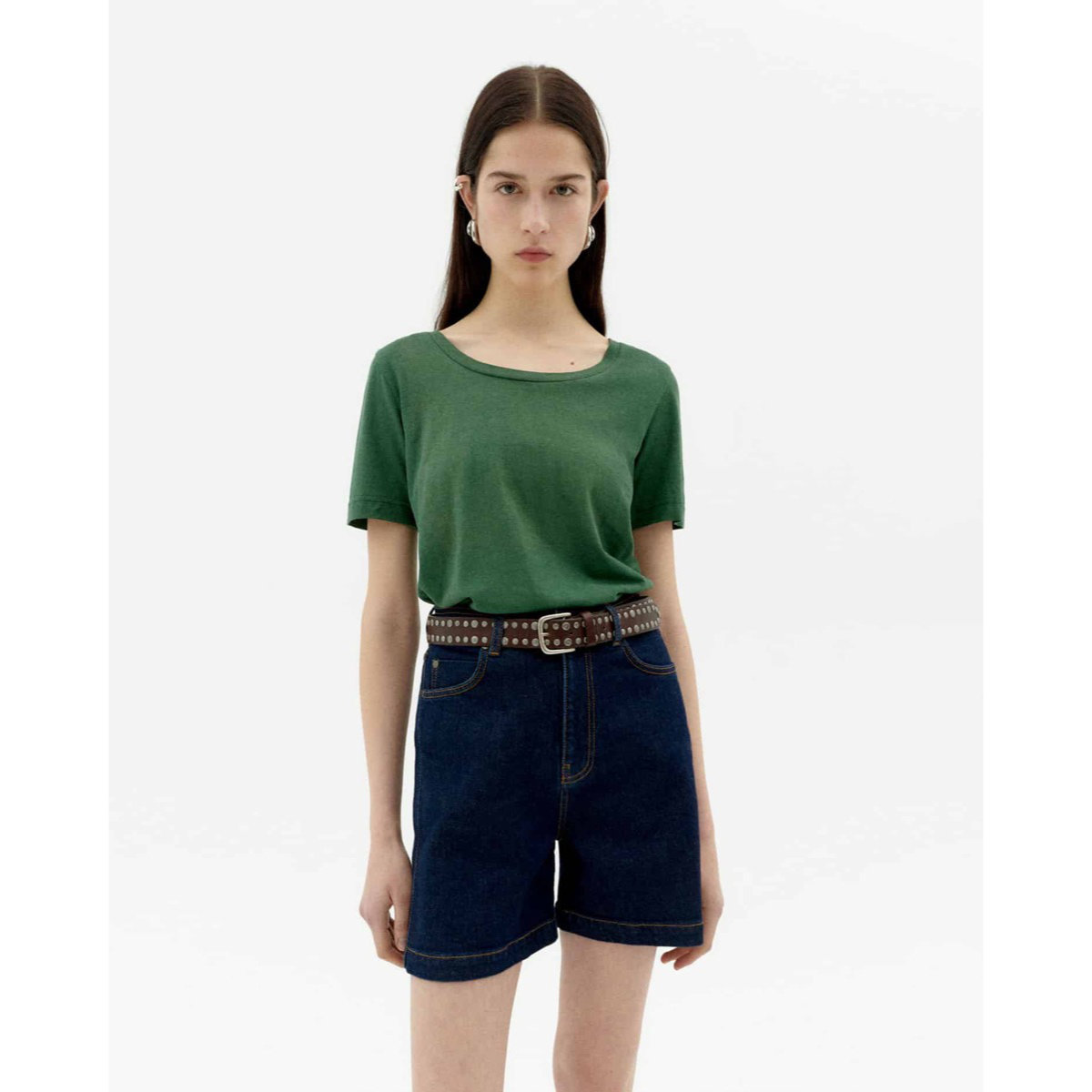 Cassia Tee Hemp Short, t-shirt, ceinture, pantalon, personne