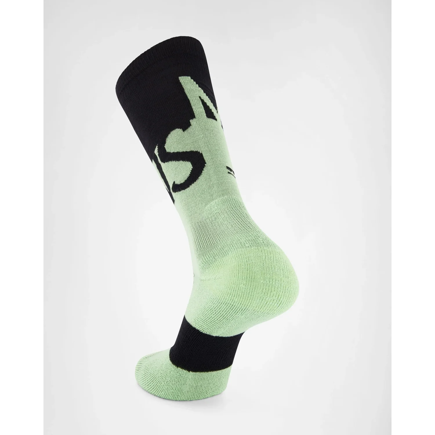 Chaussettes de sport, montant jusqu'à la cheville, vert menthe, noir, motif graphique