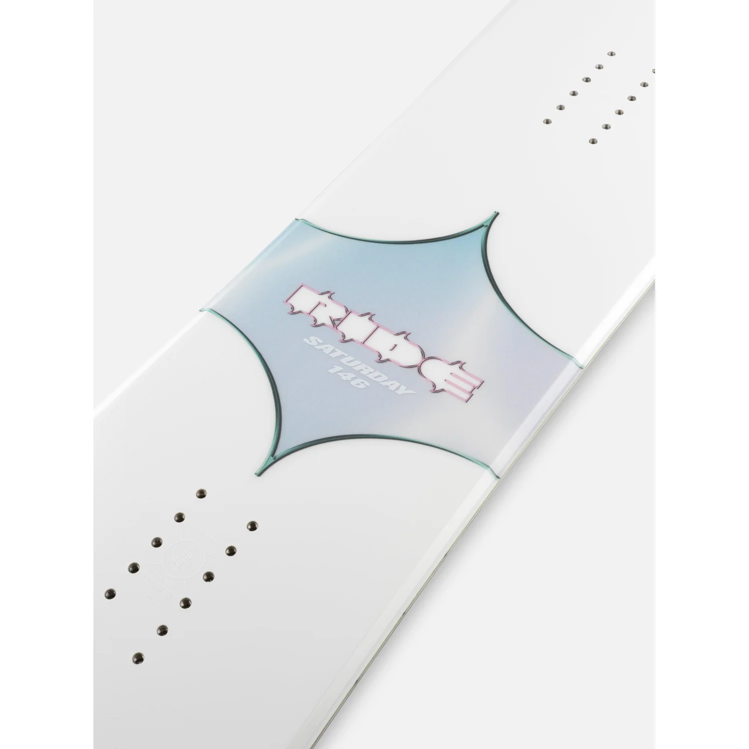 Snowboard, weiß, Irideszierende Grafik, Montagebohrungen, 146 cm