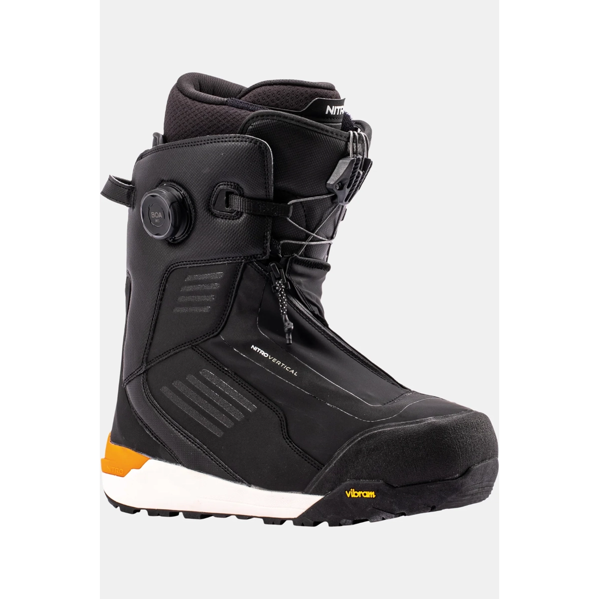 Chaussures, chaussures de snowboard, laçage, guêtres, semelle, chaussure de snowboard, chaussure noire, semelle Vibram, système Boa, chaussure imperméable