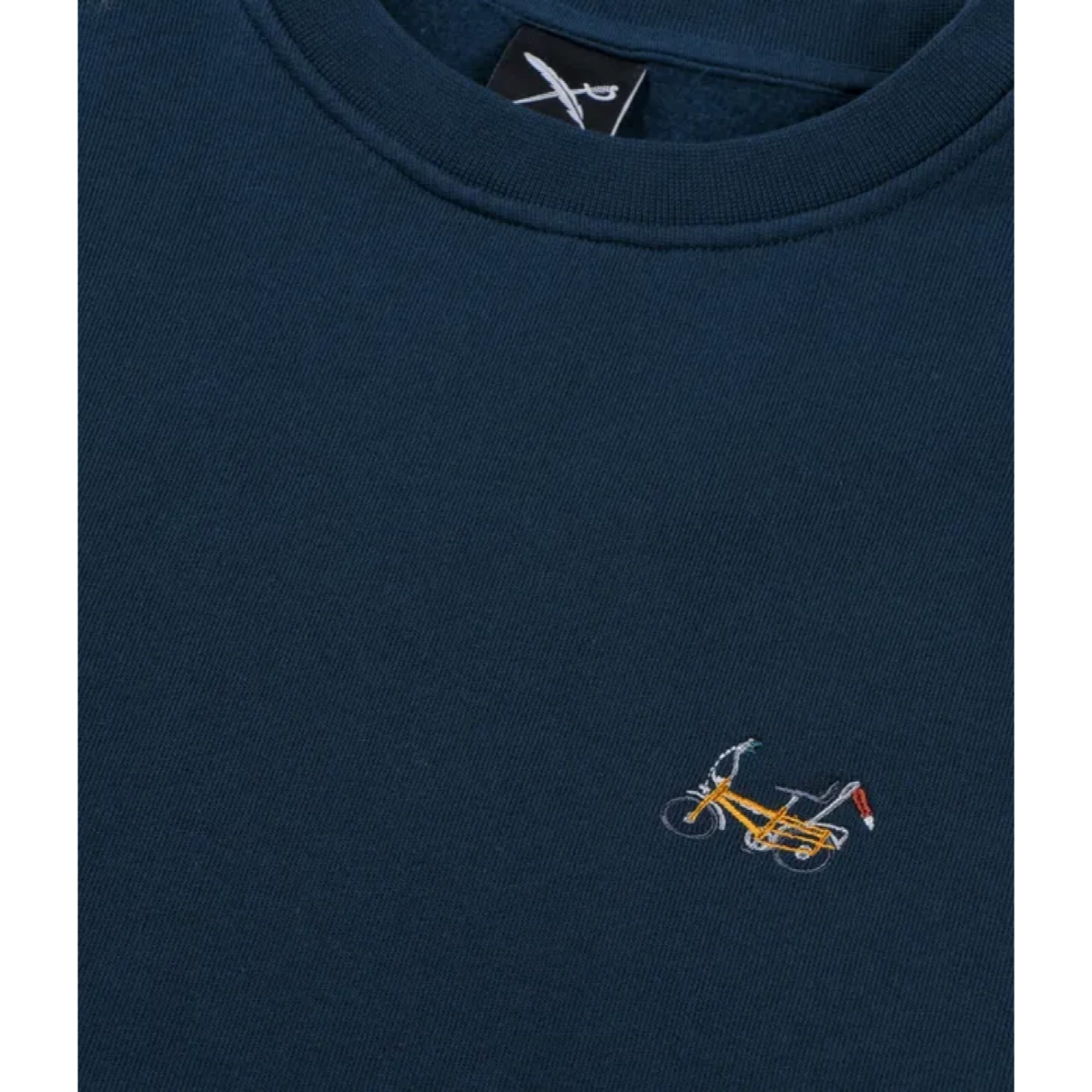 Bonacycle Crewneck T-Shirt, Kleidung, Motiv-Bike, dunkelblau, kleines Logo