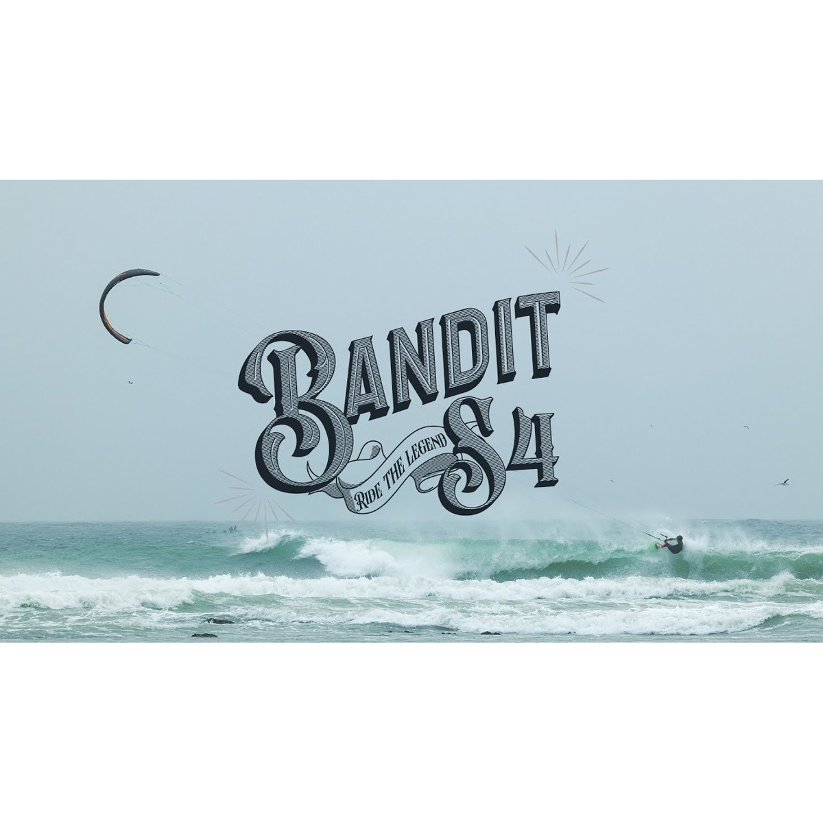 Bandit S4 surf, vague, kite, océan, illustration
