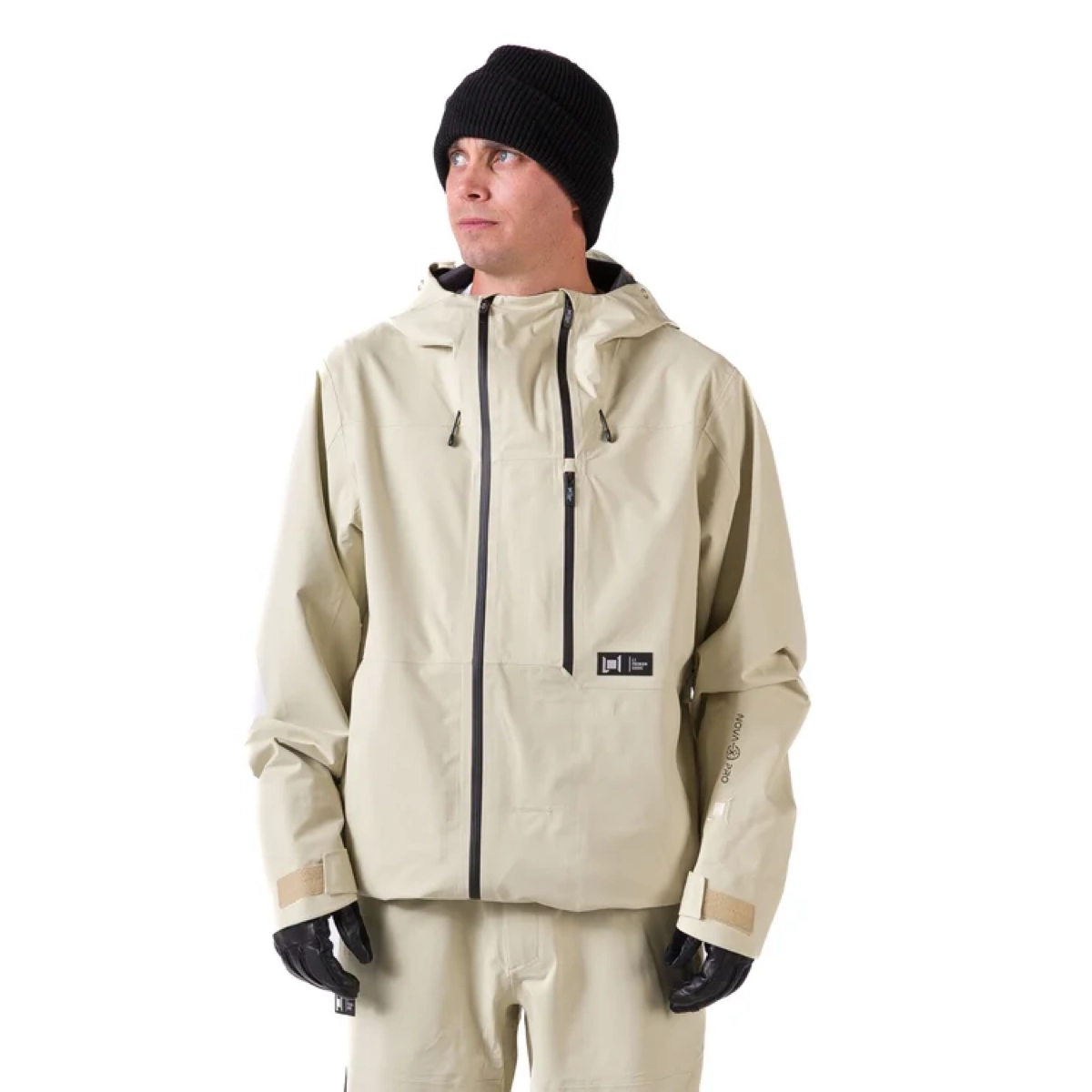 Anorak, coupe-vent, beige, capuche, fermeture éclair, manteau, veste de pluie, veste à capuche, beige, fermeture éclair