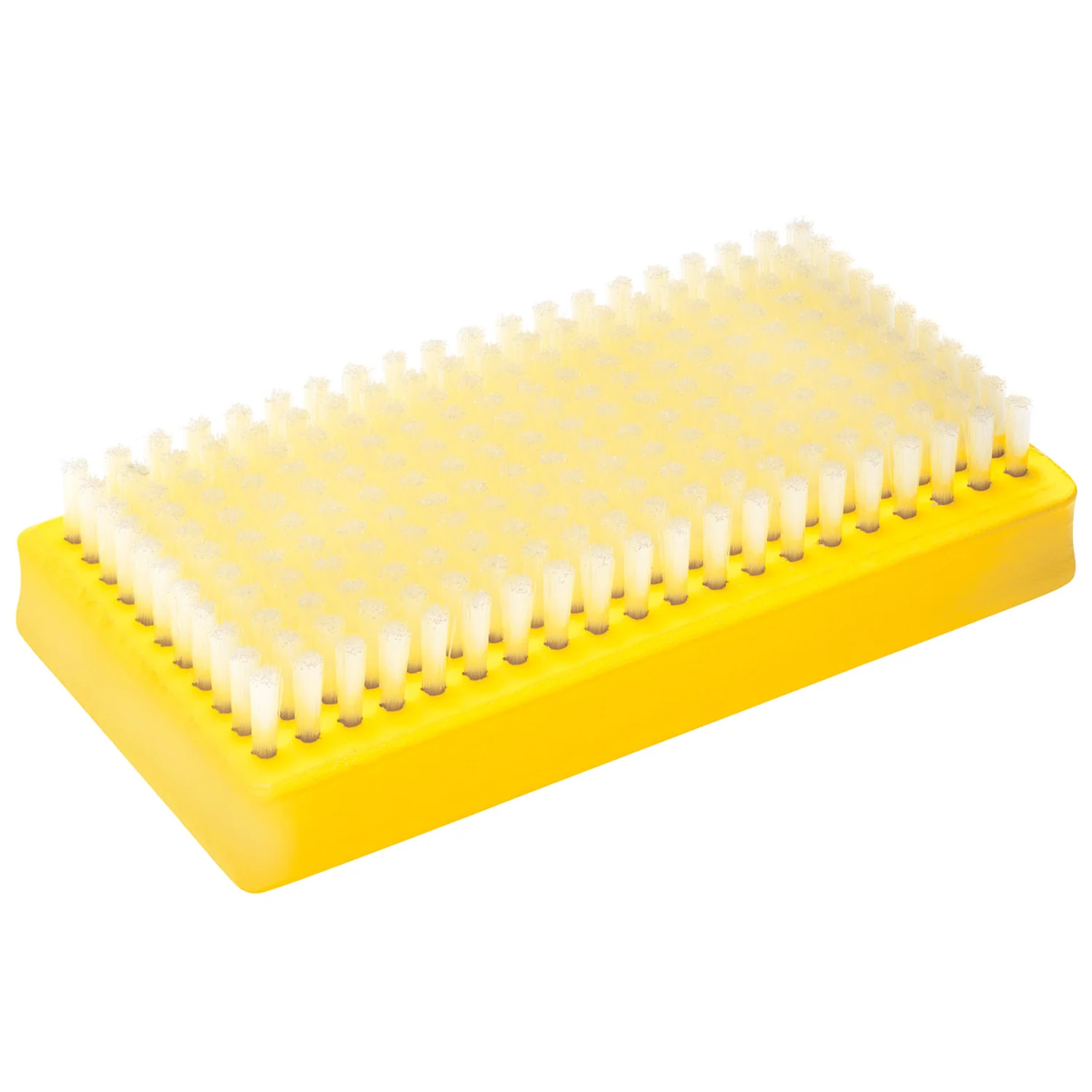 Polishing Brush Brosse à main, brosse en plastique, corps de brosse jaune, poils blancs, brosse rectangulaire
