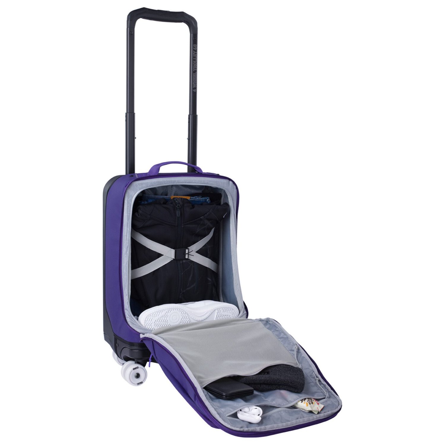 4-Wheel Trolley 40L Koffer, Rollenkoffer, Ultraleicht, Lila, Handgriff