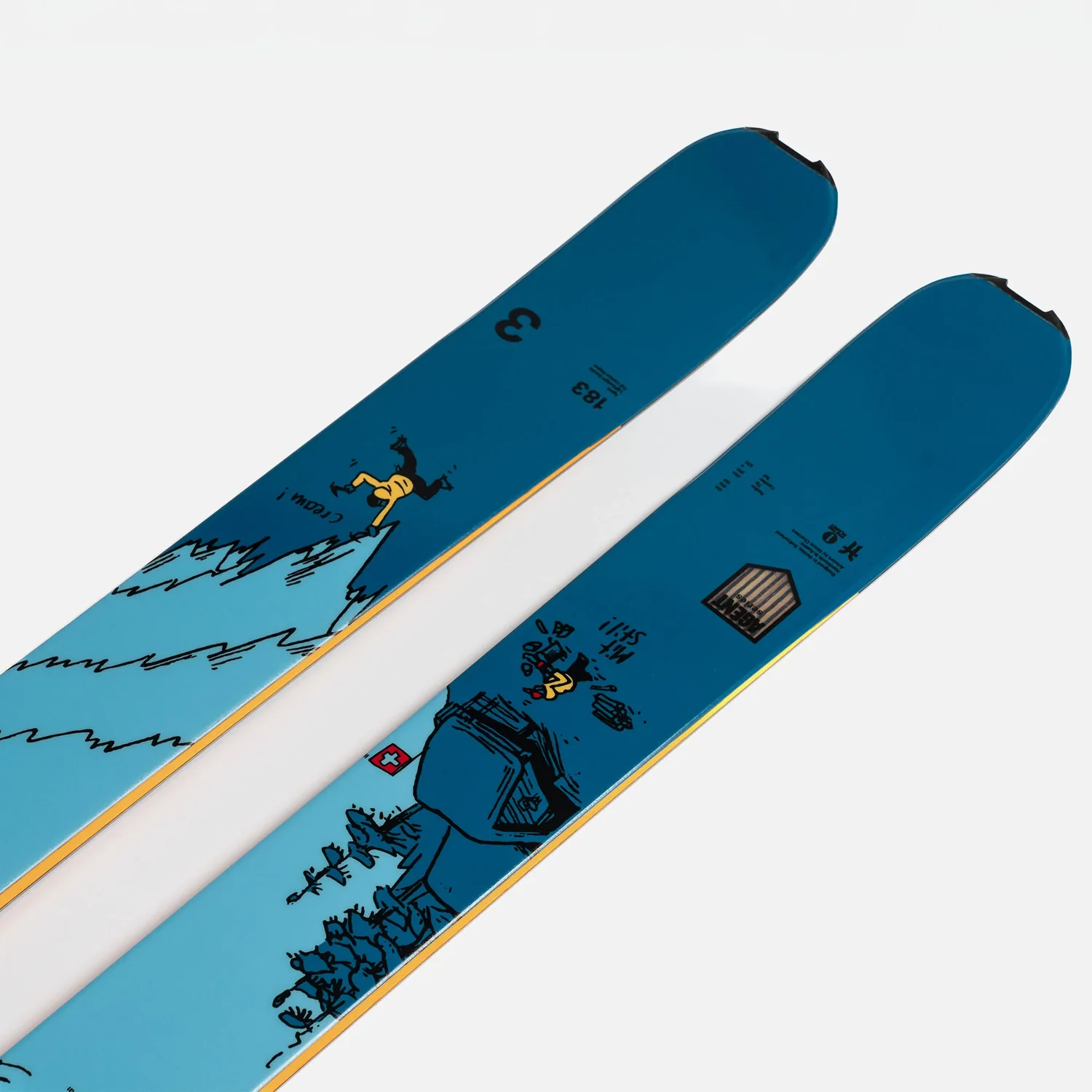 Agent 3 LTD Anthamatten Ski, Freeride-Ski, Blaue Ski, Grafikprint, Twin-Tip