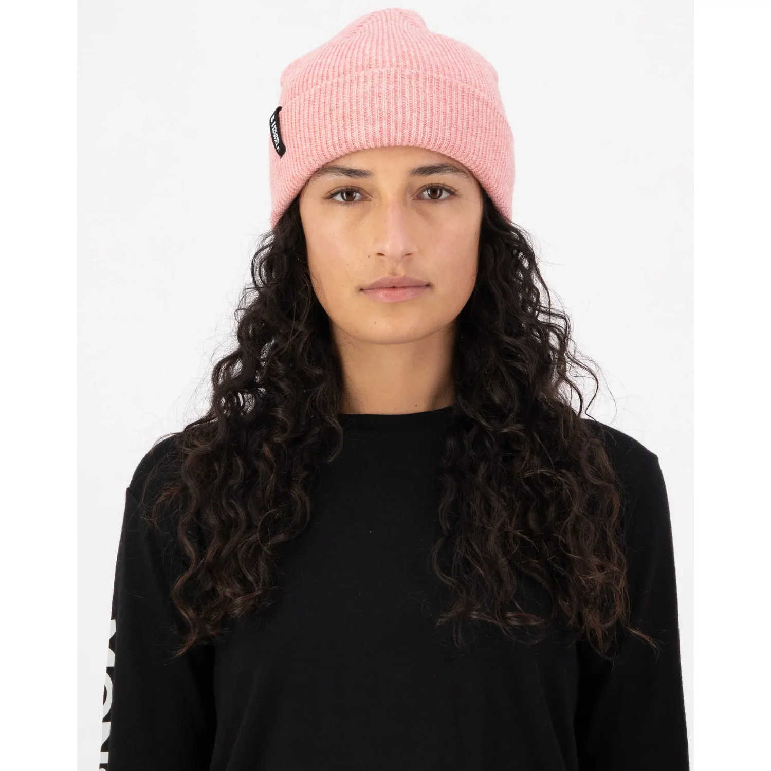 Strickmütze, Rosa, Rippstrick, Umschlagrand