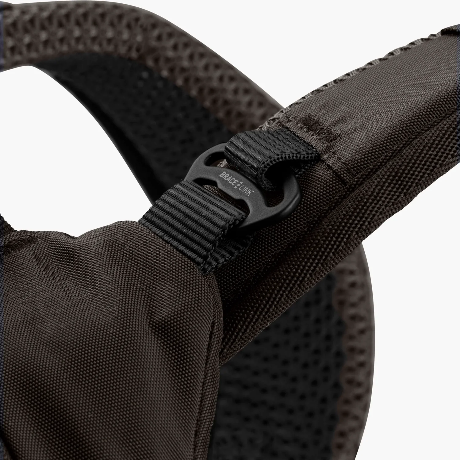 Rucksack, Schwarzes Nylon, Verstellbarer Schultergurt, Steckverschluss, Gepolstertes Mesh