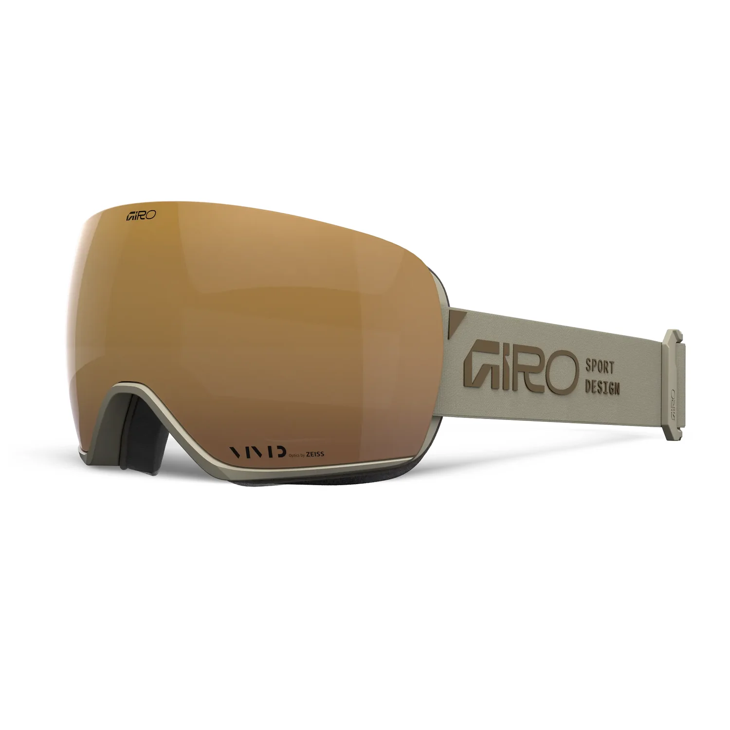 Goggles, Ski, Braune Scheibe, Helltan Rahmen, Gedämpfte Nasenbrücke, Skibrille, verspiegelte Scheibe, braune Scheibe, beiges Band, zylindrische Scheibe