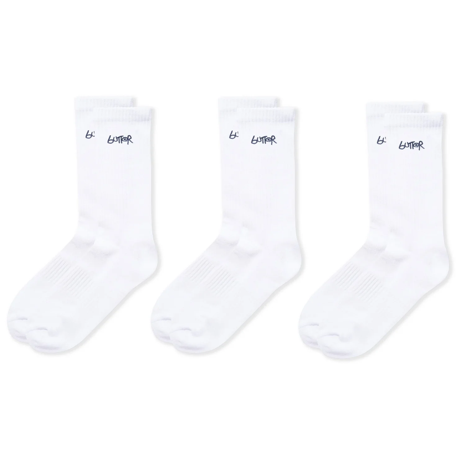 3-Pack Basic Socks Chaussettes de sport, lot de trois, blanches, côtelées, montant jusqu'à la cheville
