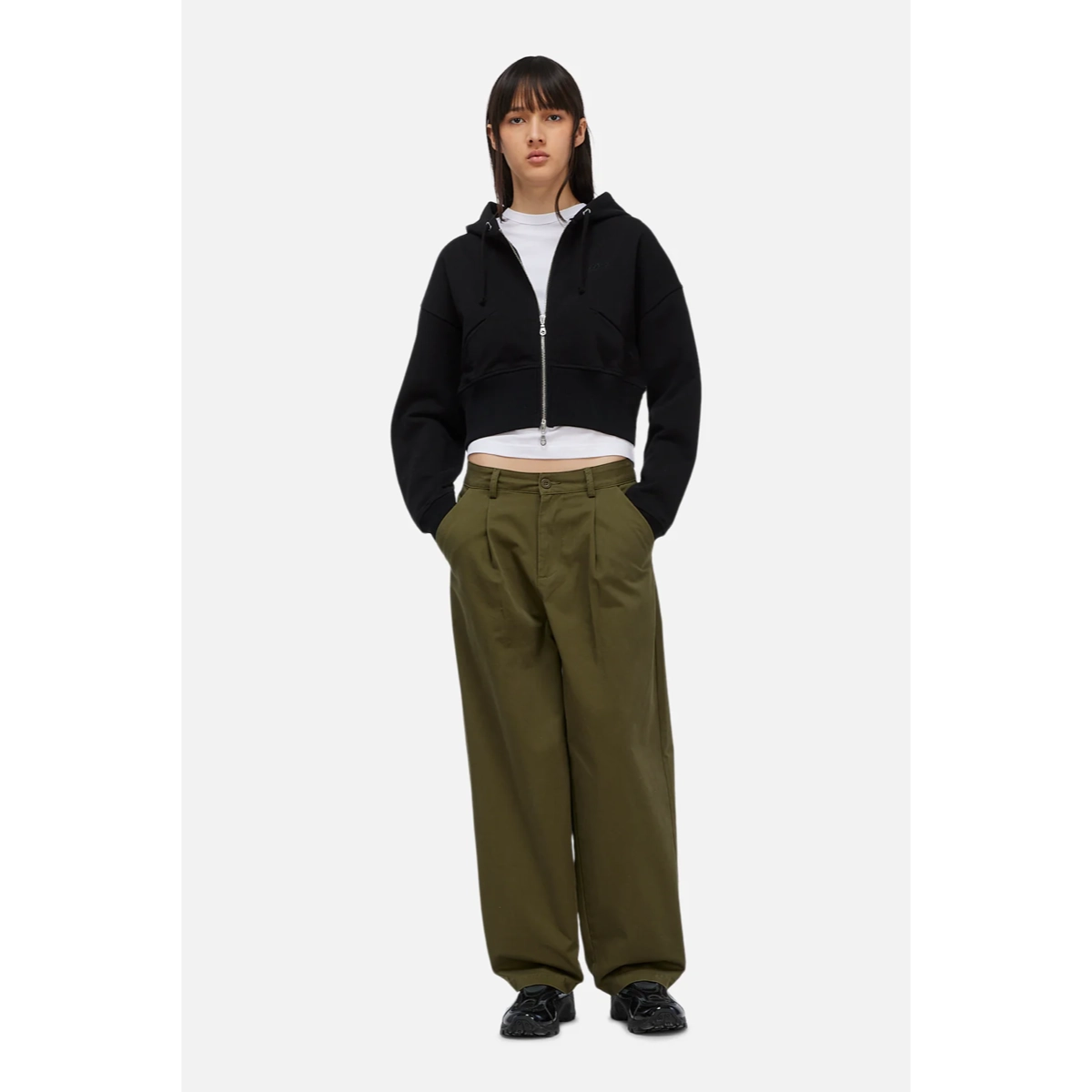 Cropped Zip Hoodie