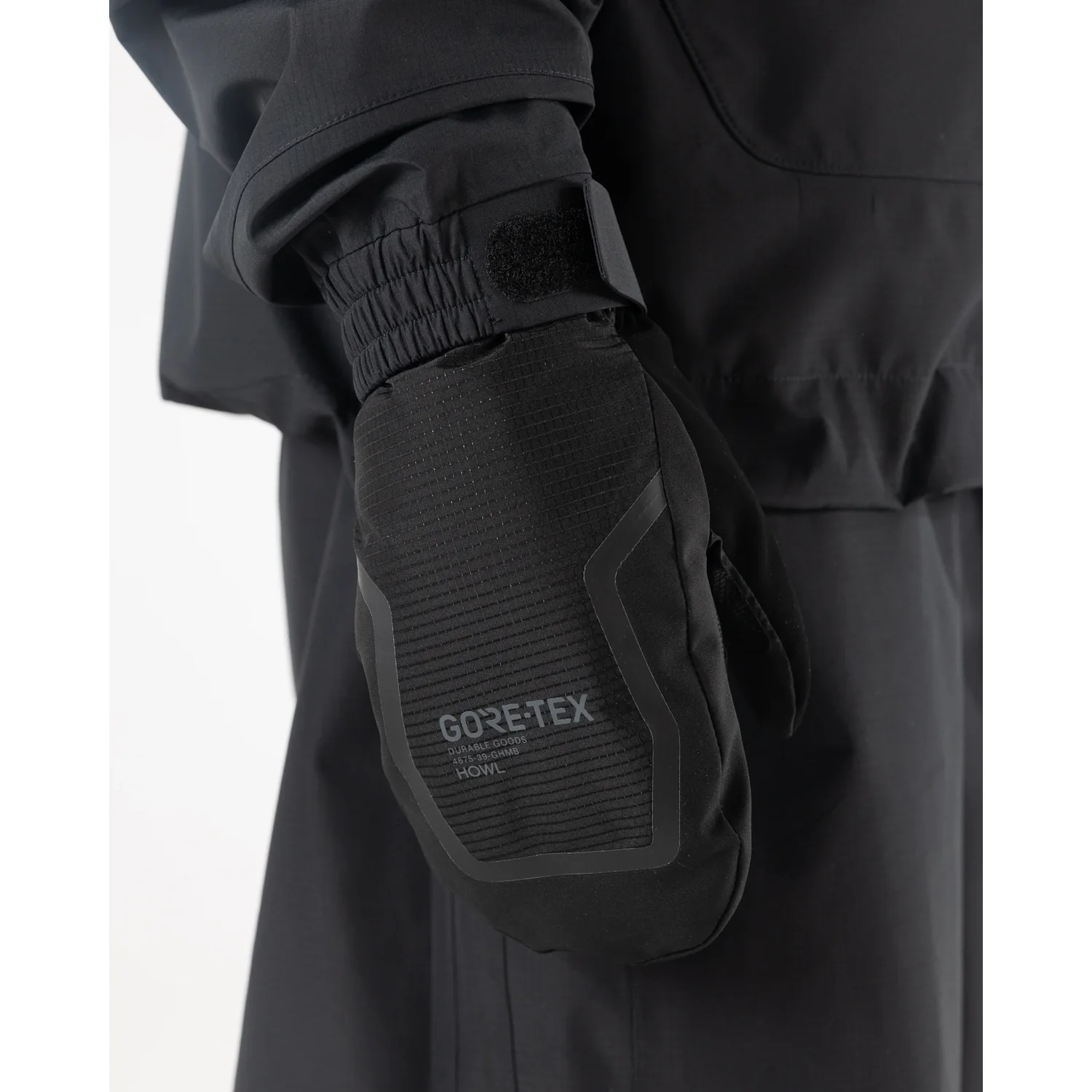 Gore-Tex, manchons, noir, plein air, imperméable, gants d'hiver, noir, GORE-TEX, paume renforcée, fermeture velcro