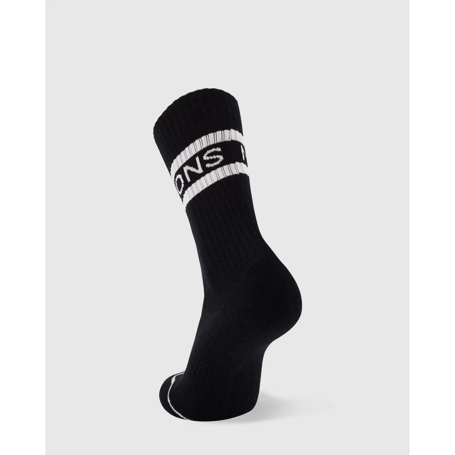 Mons Royale Signature Crew Sock Black White, vue 3