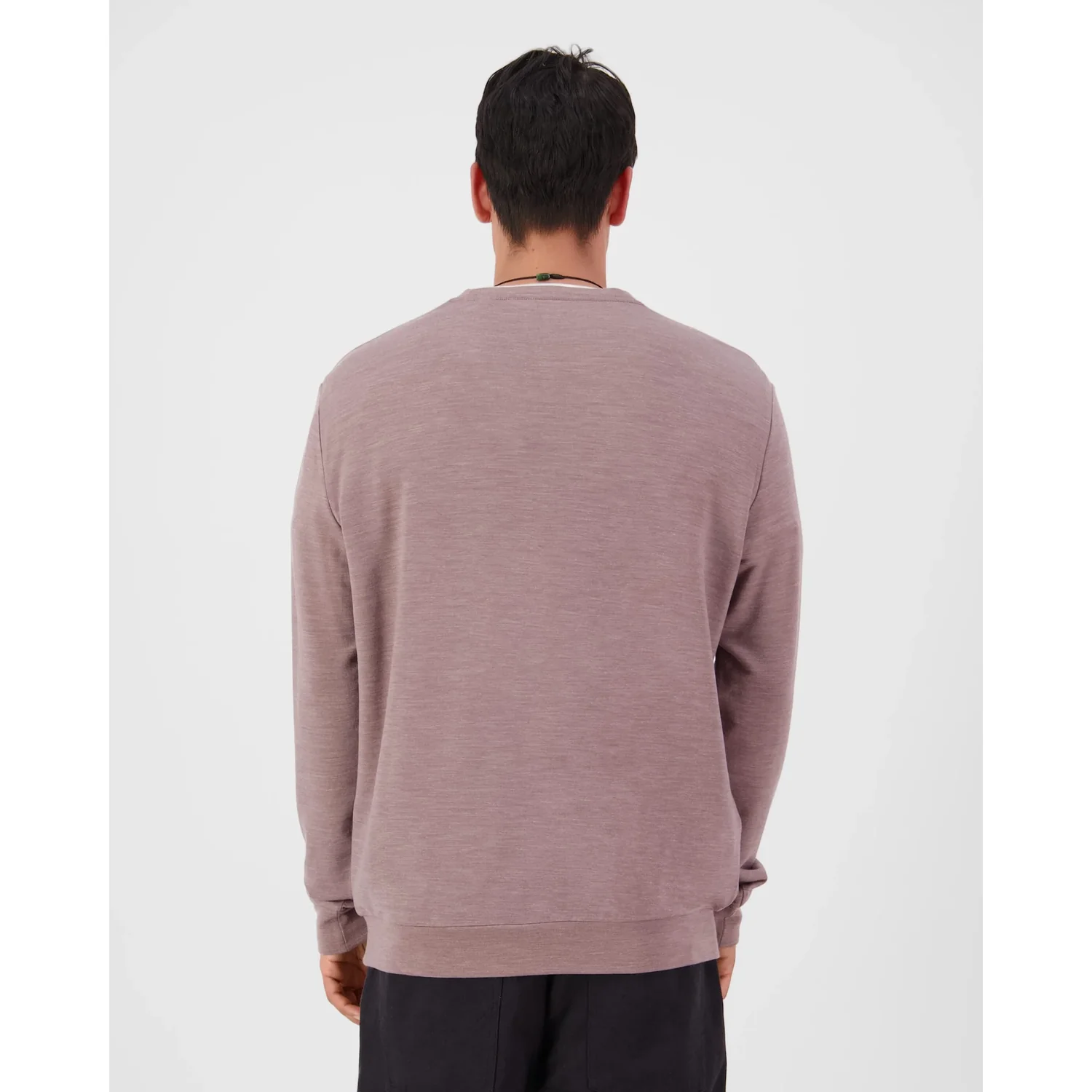 Herren-Sweatshirt, Rundhalsausschnitt, Langarm, Altrosa, Unifarben