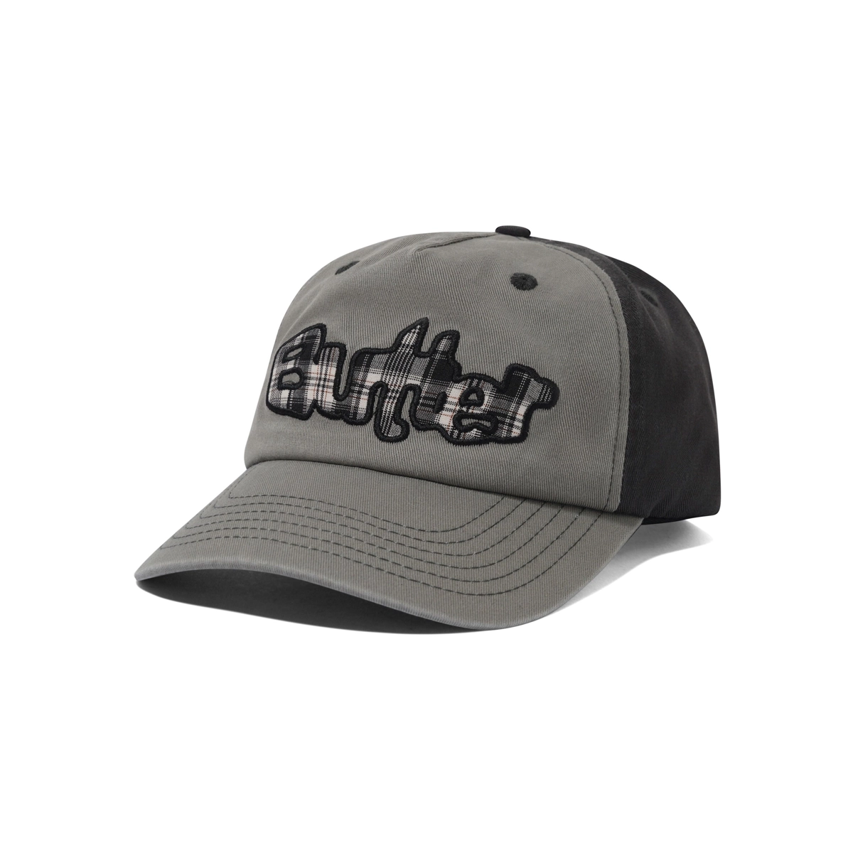 Kappe, Baseballcap, Plüsch-Logo, Garn-Muster, Graue Farbe, Baseballkappe, Grau, Stickerei Logo, Verstellbares Band, Zweistufige Farbkombination