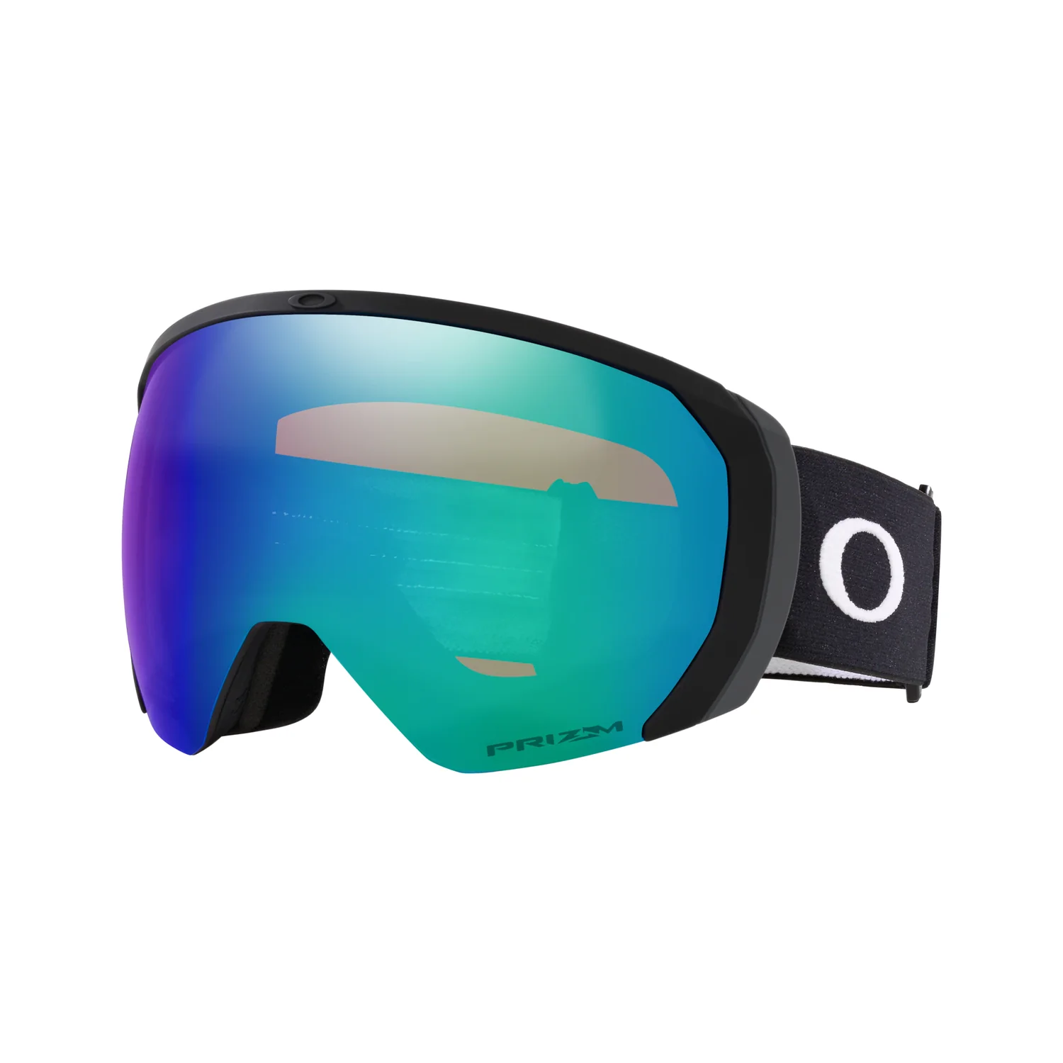 Lunettes de ski, verres miroités, verres turquoise, monture noire, sangle réglable