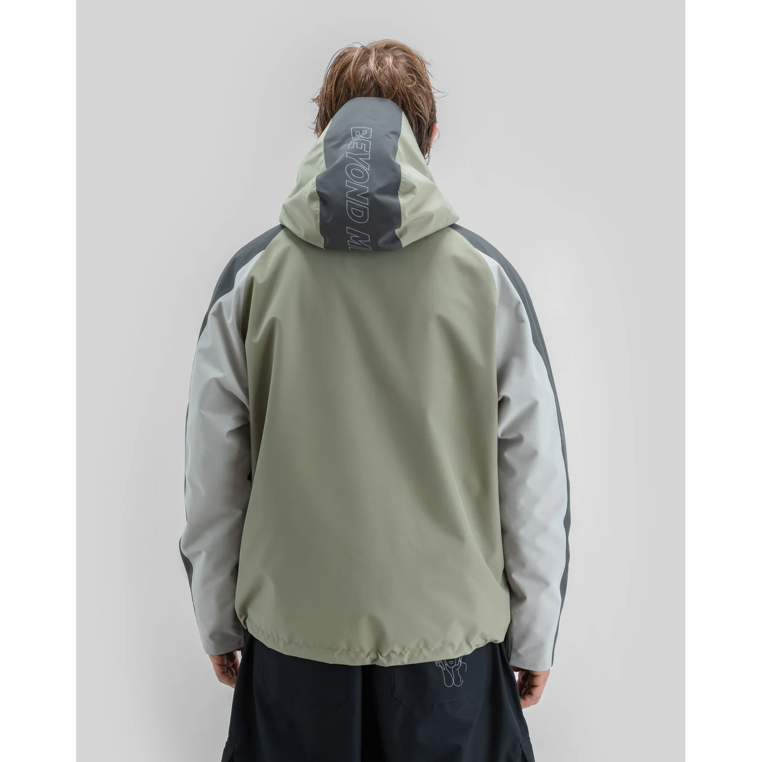 Nostalgia Jacket 2L Jacke, Kapuze, Windjacke, Olivgrün, Kontrastärmel