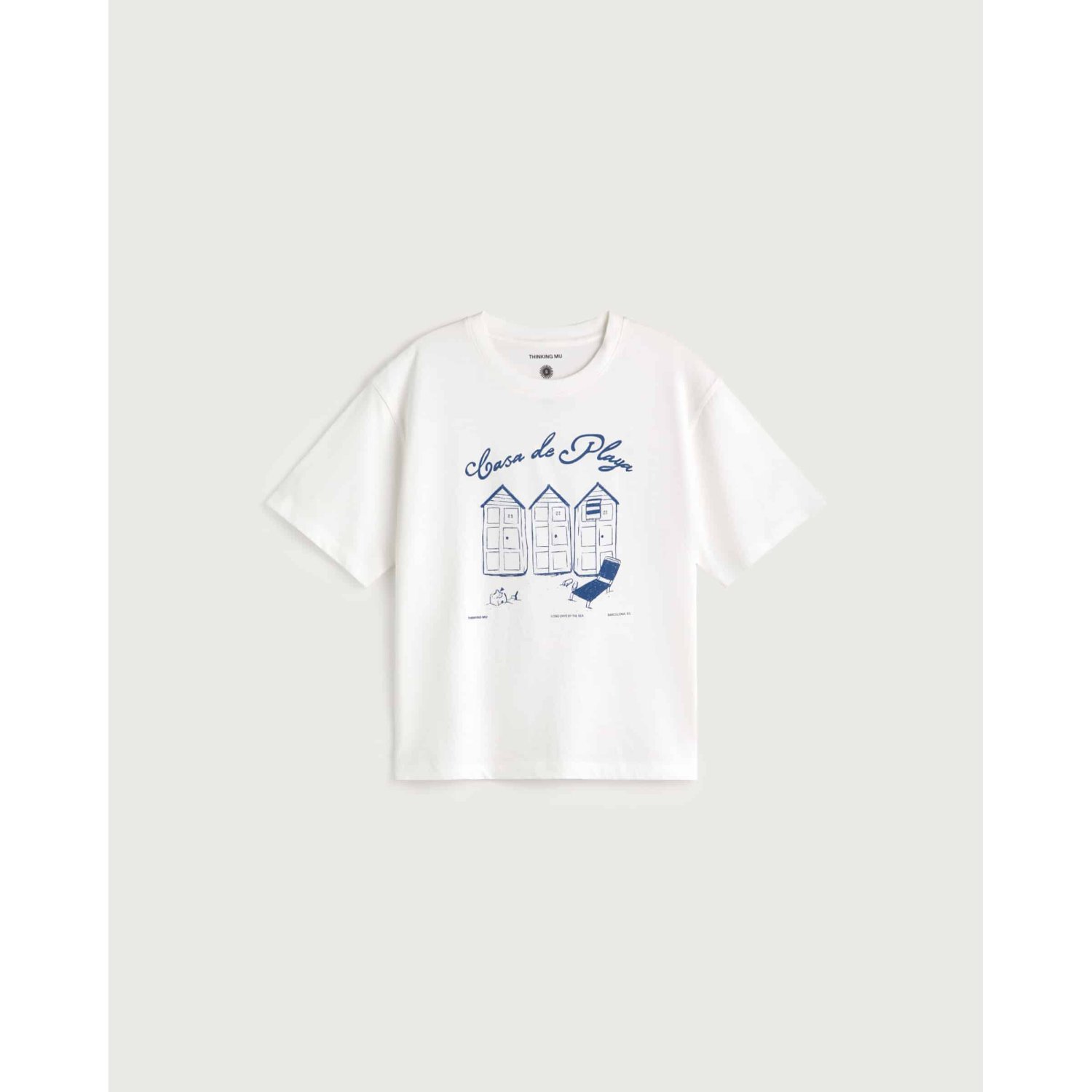 T-shirt, blanc, imprimé, été, vue sur le rivage
