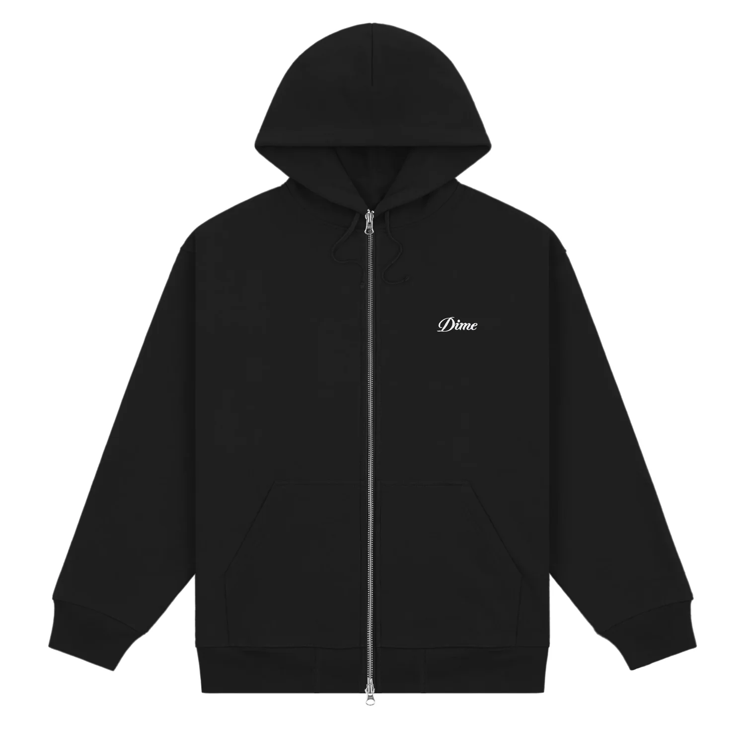 Cursive Small Logo Zip Hoodie Dime Cursive Small Logo Zip Hoodie Black
