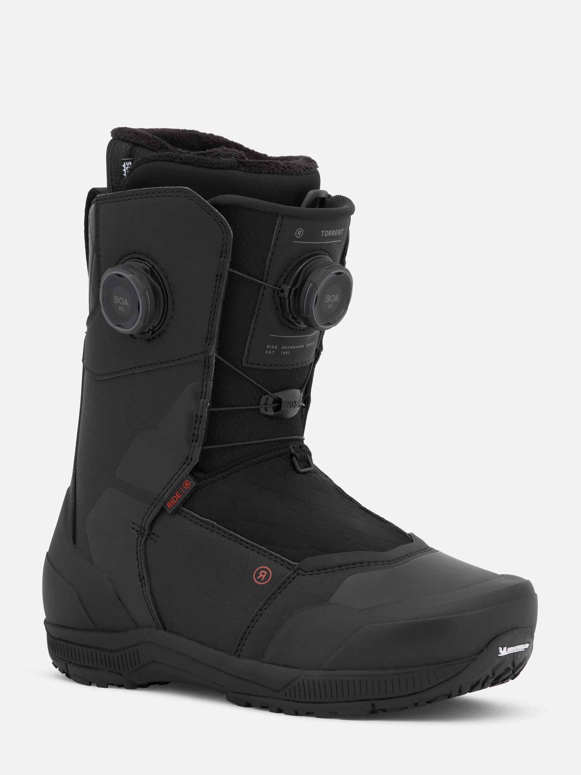 Torrent Chaussures de snowboard, toutes saisons, semelle extérieure en caoutchouc, système de fermeture BOA, noir