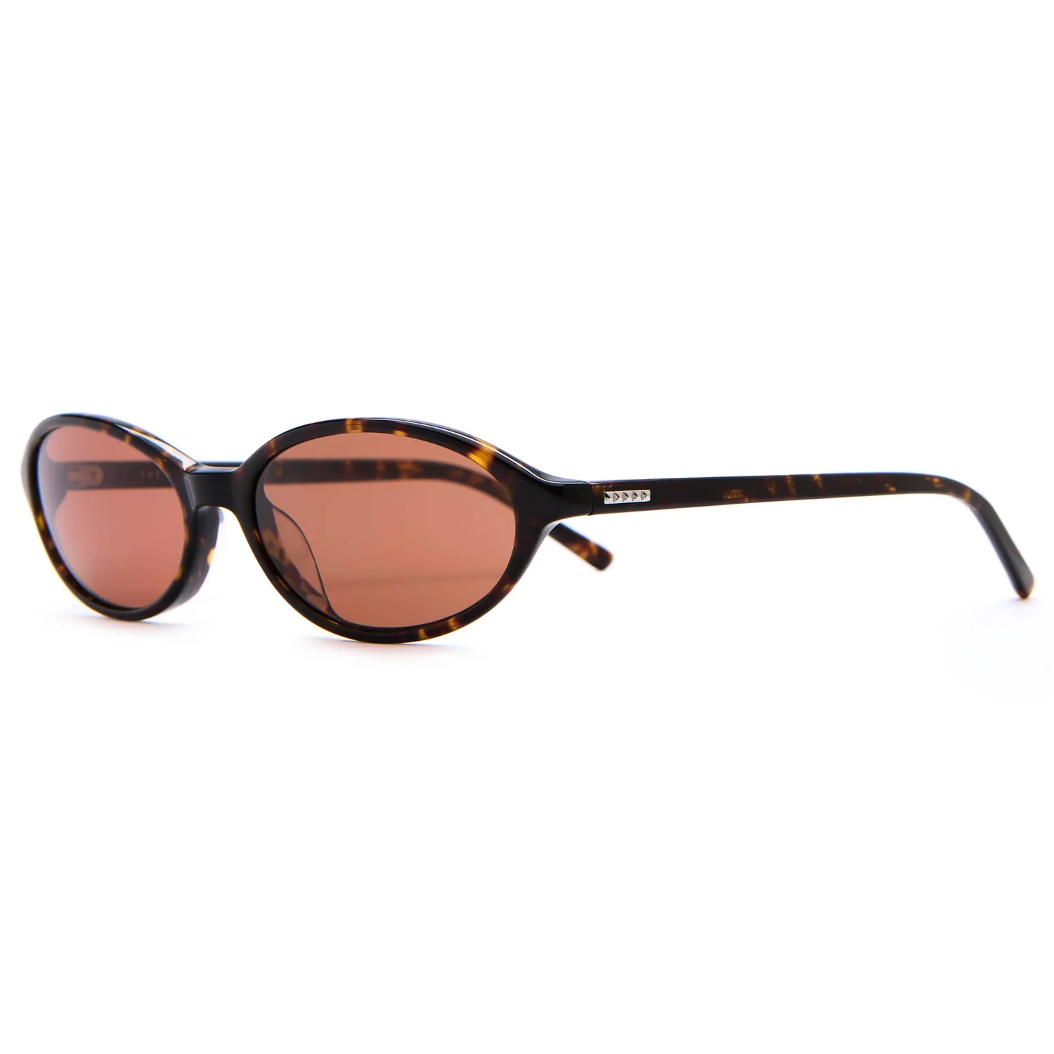 Sonnenbrille, ovale Gläser, braunes Gestell, braune Gläser, Kunststoffgestell