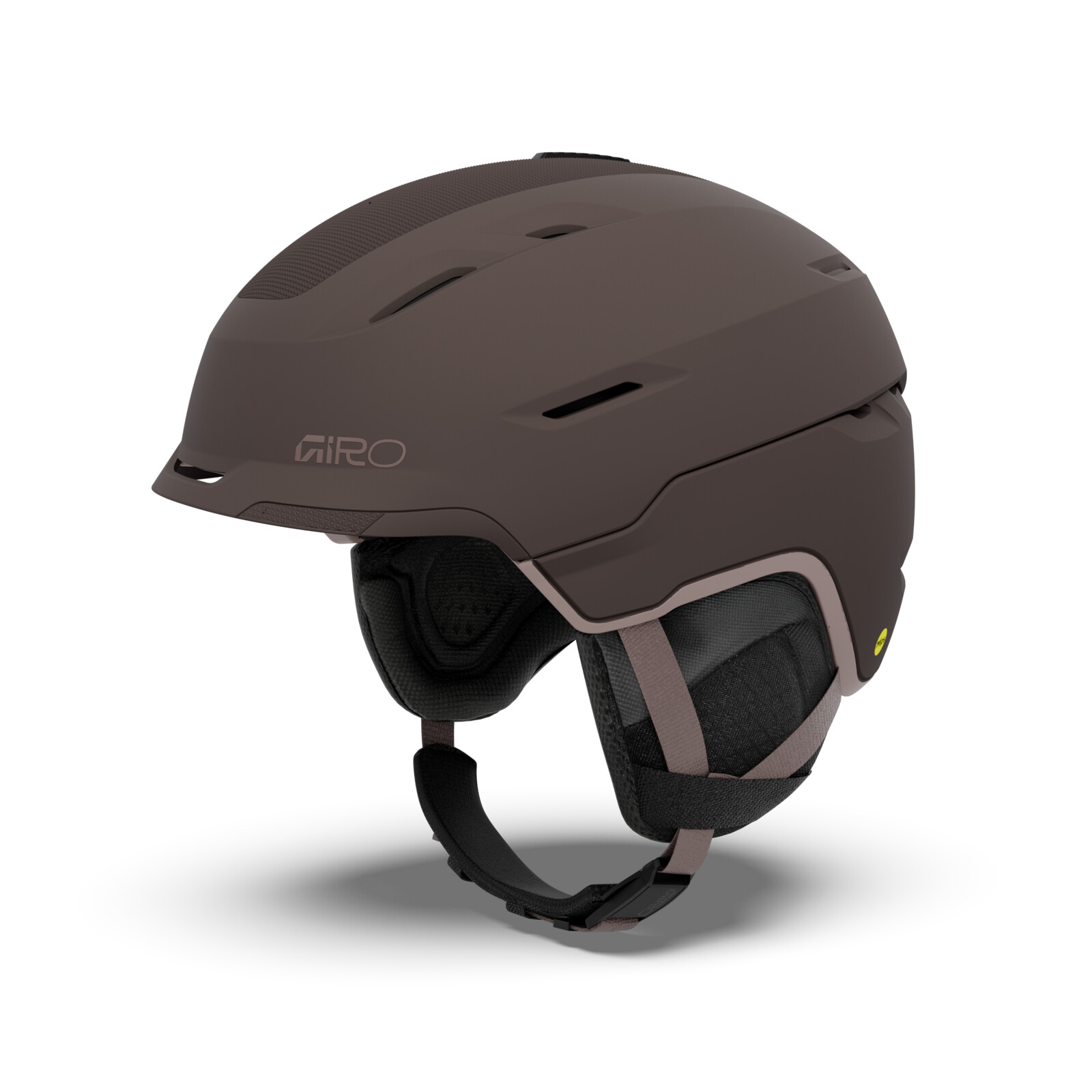 Skisporthelm, Hardshell-Helm, Matt Braun, Belüftungslöcher, Kinnriemen