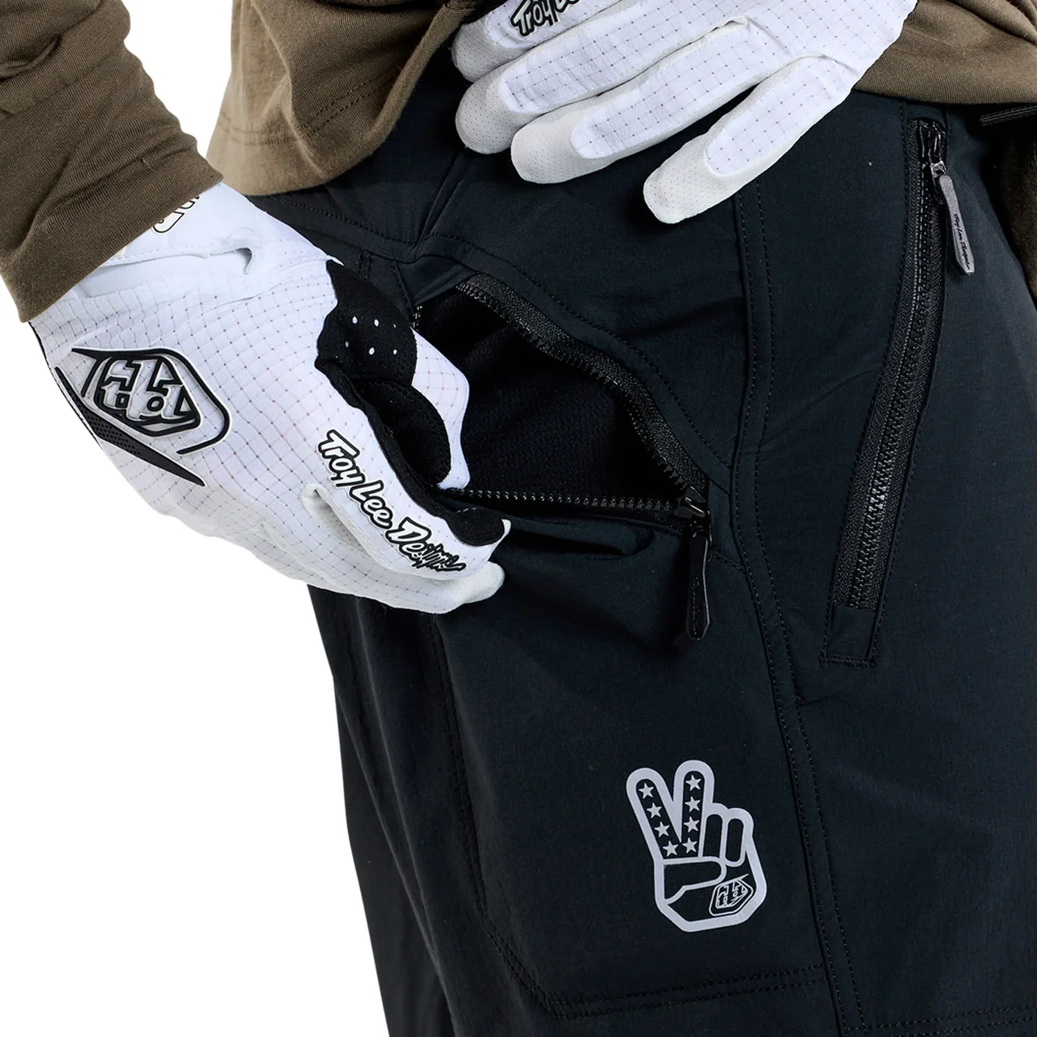 Pantalon de moto, noir, poches zippées, tissu extensible, pantalon avec protections