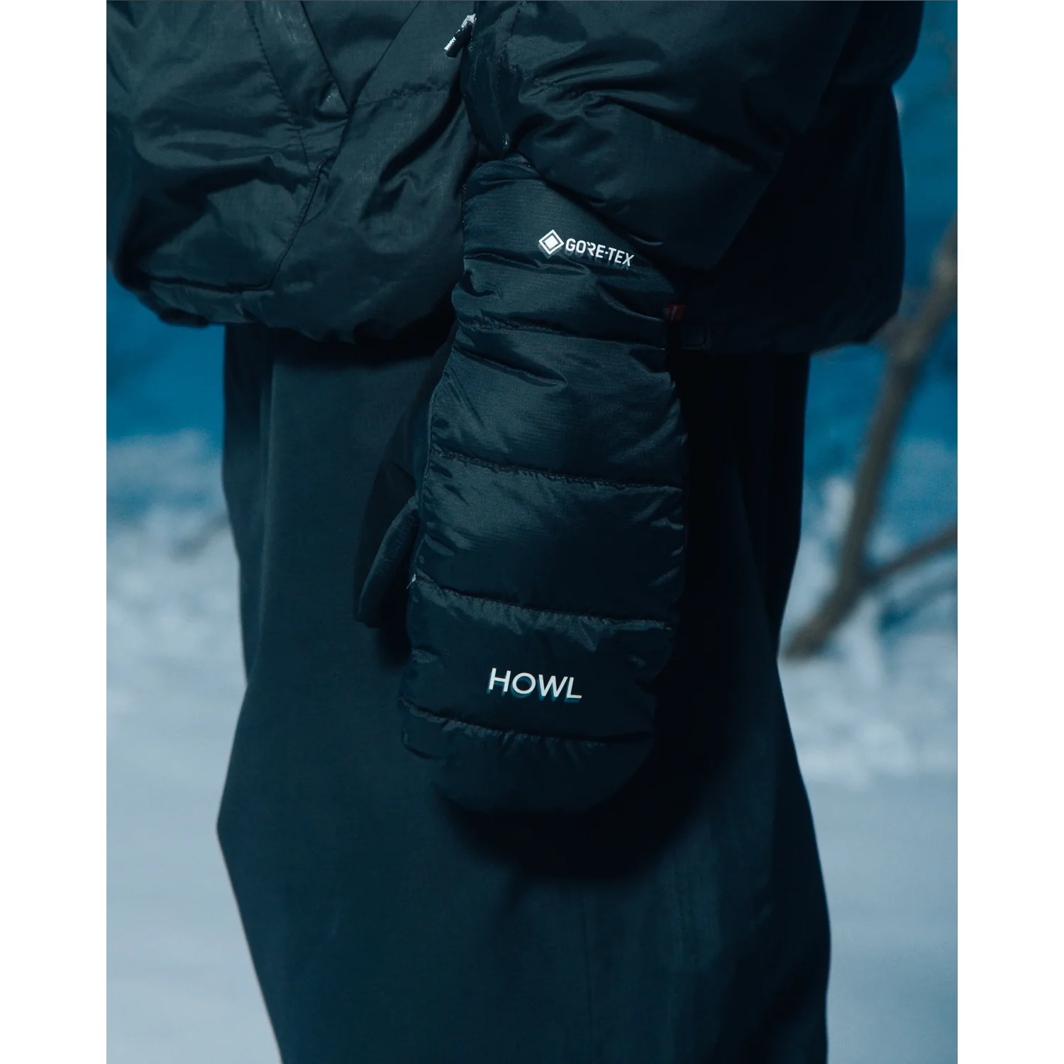 Gore-Tex, doudoune, manche, Howl, écharpe d'hiver, gants de ski, noir, GORE-TEX, isolée, motif matelassé