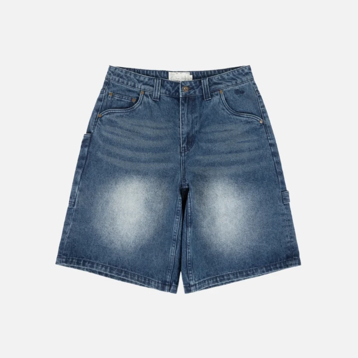 Jeansshorts, Denim, Shorts, Washed blue, Klarer Vintage-Look, Denim, Shorts, Jeans, Medium wash, Distressed