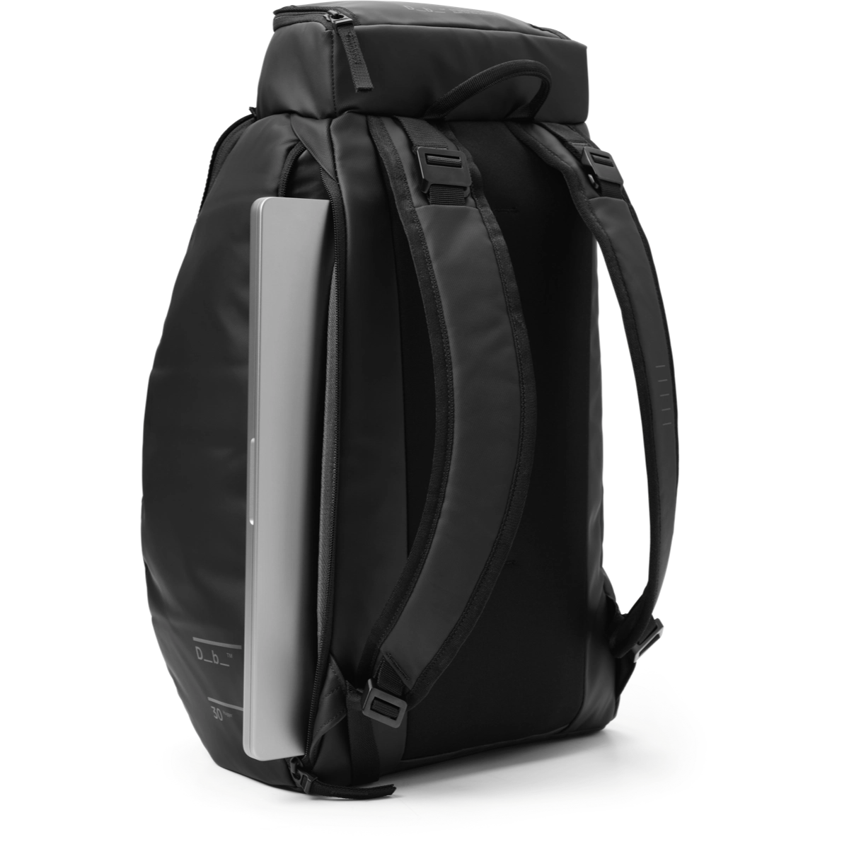 Hugger Backpack 30L Rucksack, Gurtband, schwarz, gepaddet, Reißverschluss, Rucksack, Laptopfach, Schwarz, Rucksack mit Laptopfach, Tragekomfort