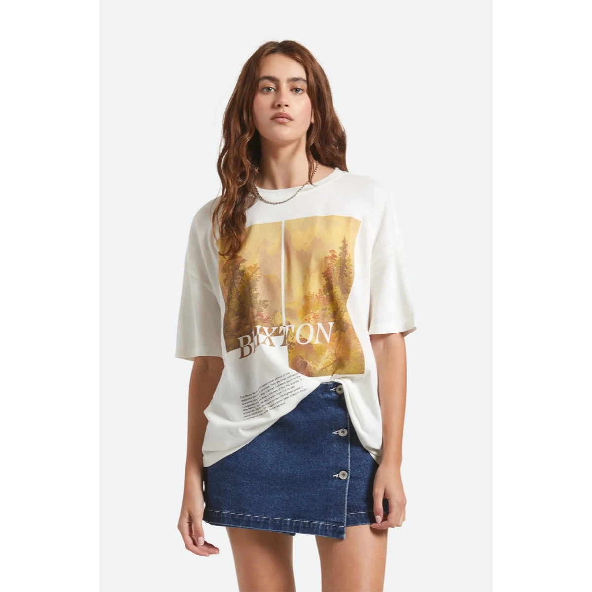 Rocky Mountain Oversized Tee Brixton Rocky Mountain Oversized Tee Off White