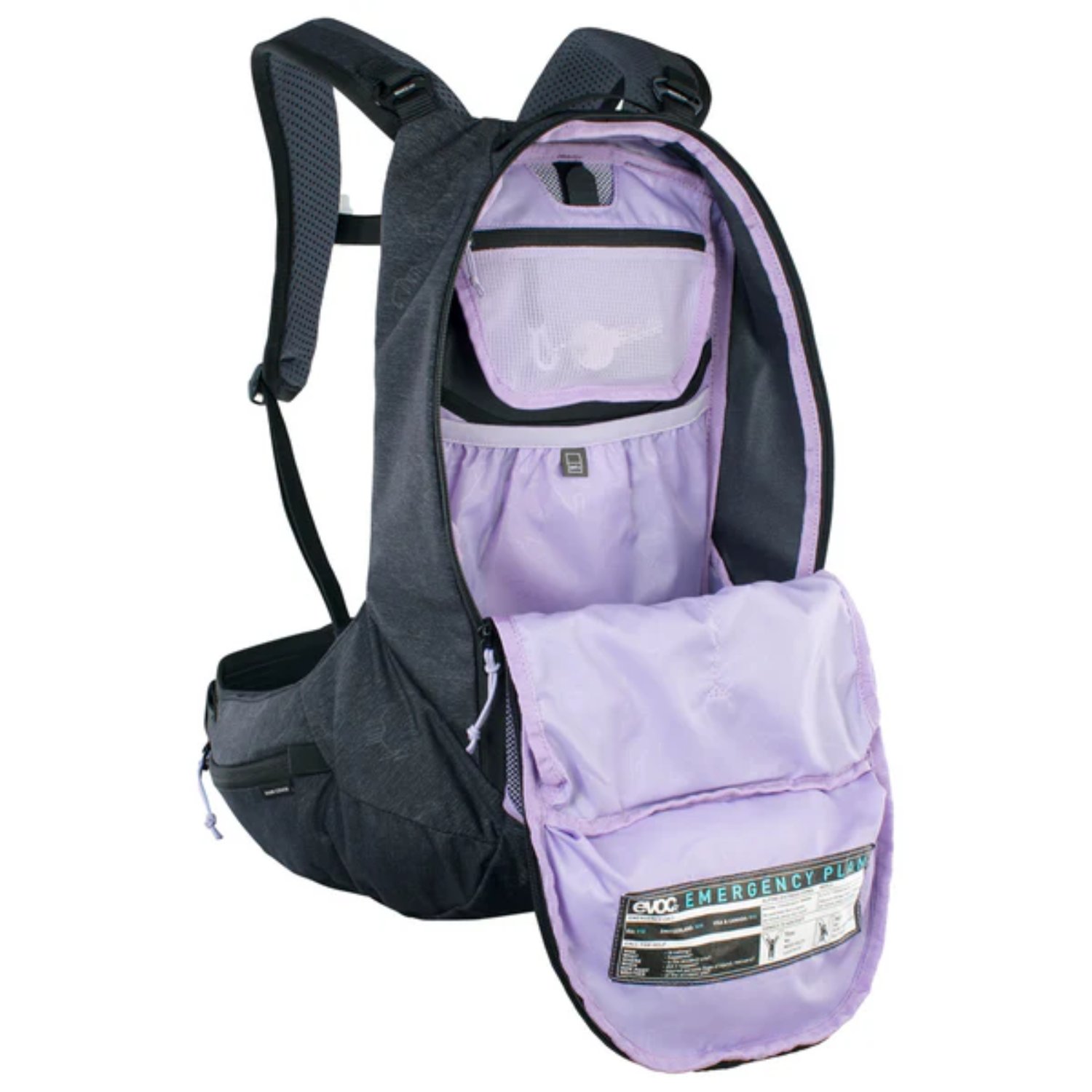 Sac à dos, sac à dos d'école, poche avant, poche en filet, violet lavande