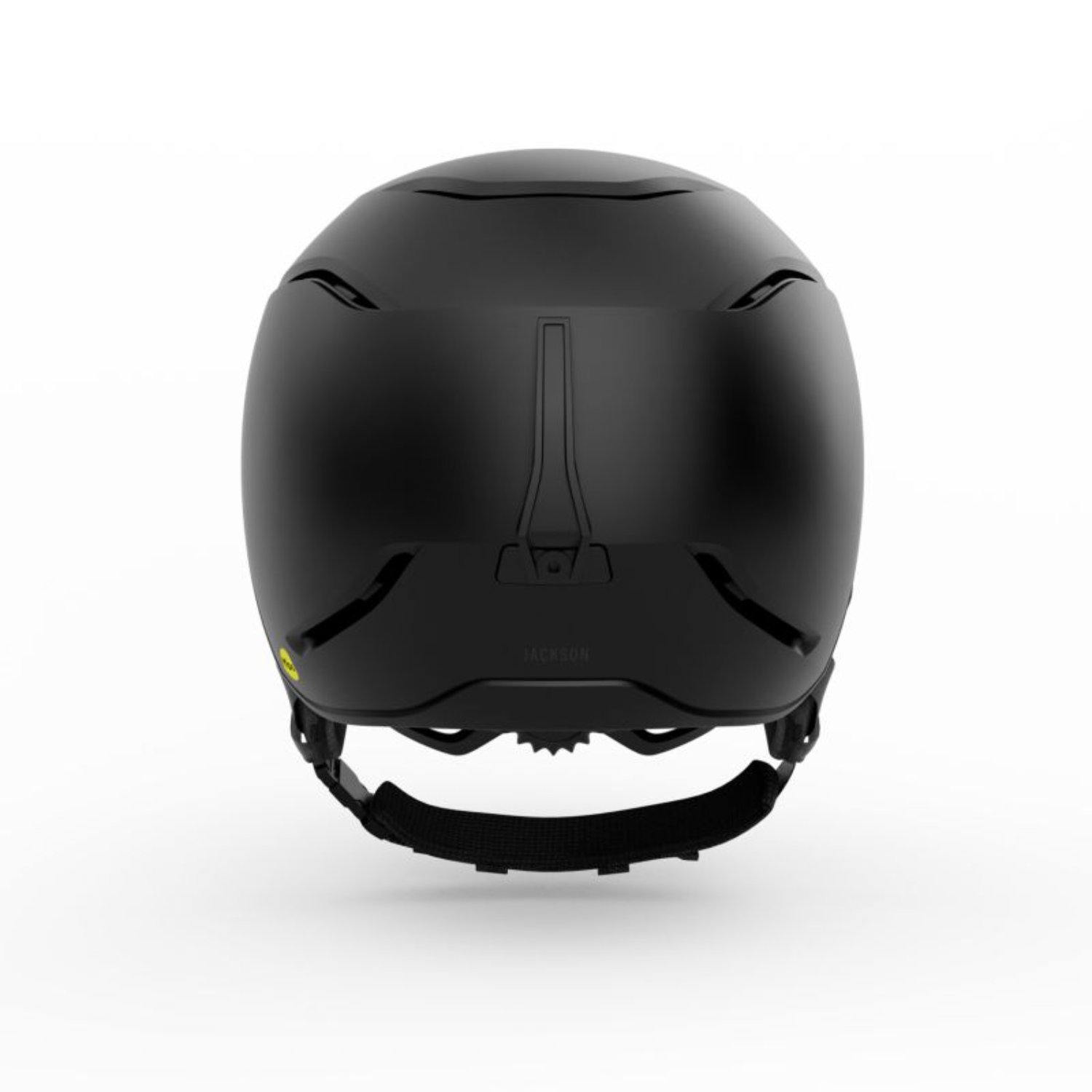 Jackson MIPS Helmet skihelm, schwarz, rückansicht, verstellbares-band, belüfteter helm