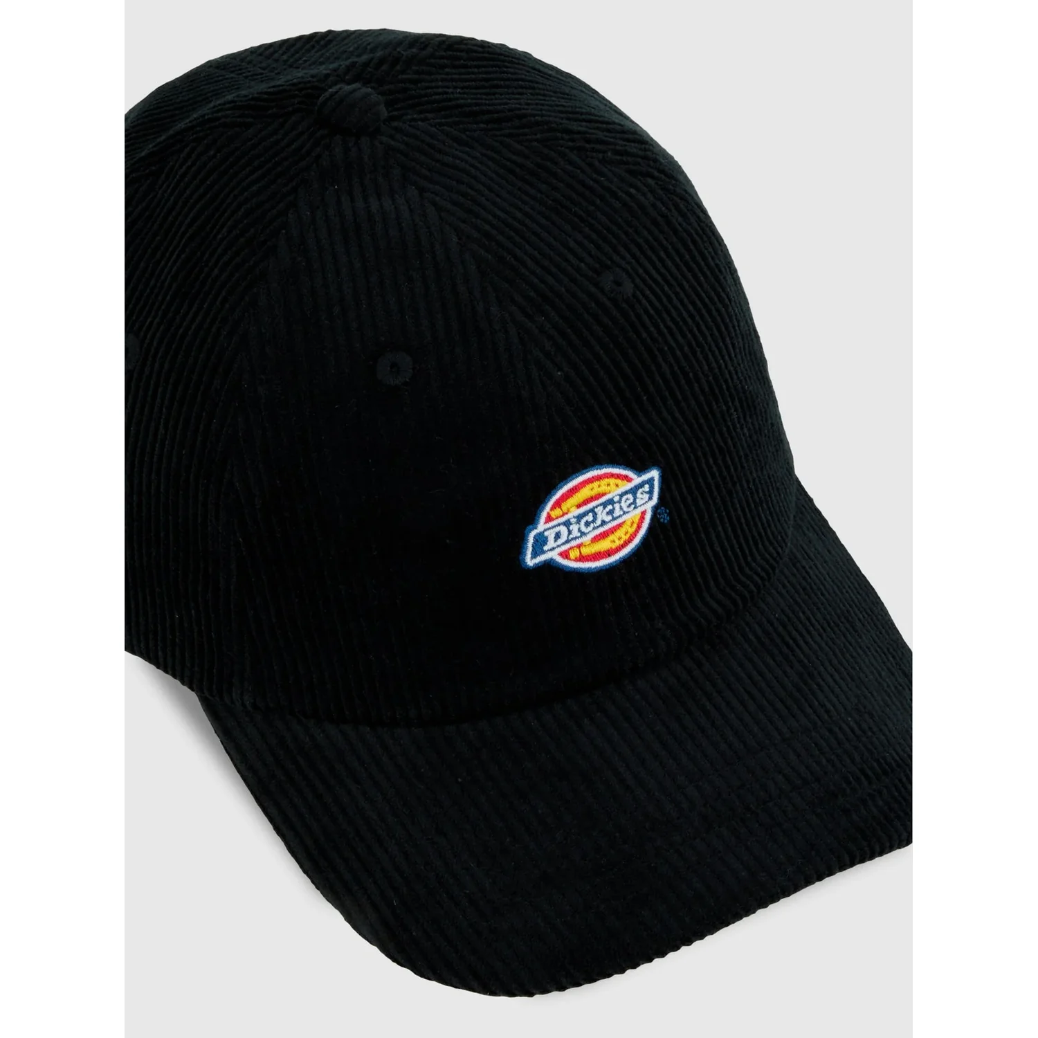 Hardwick Cord Casquette de baseball, noire, en velours côtelé, texture côtelée, écusson avec logo