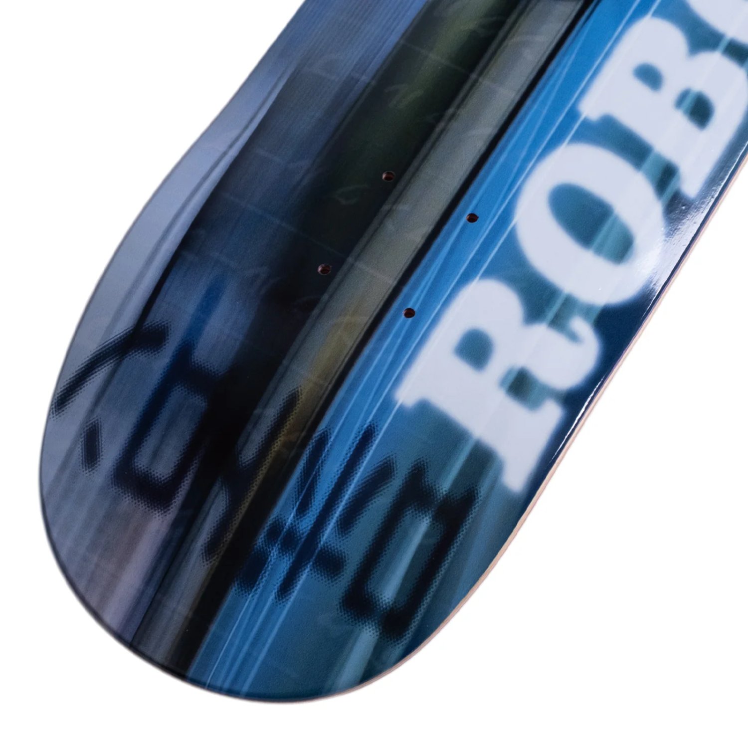 Skateboard, deck, bleu, graphique, rond