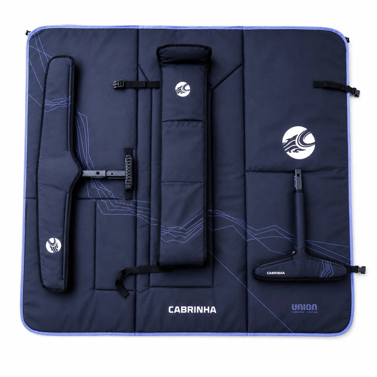 Foil Roll Up + Rigging Bag Sac pour kitefoil, rembourré, bleu foncé, compartiments pour accessoires, sangles de transport