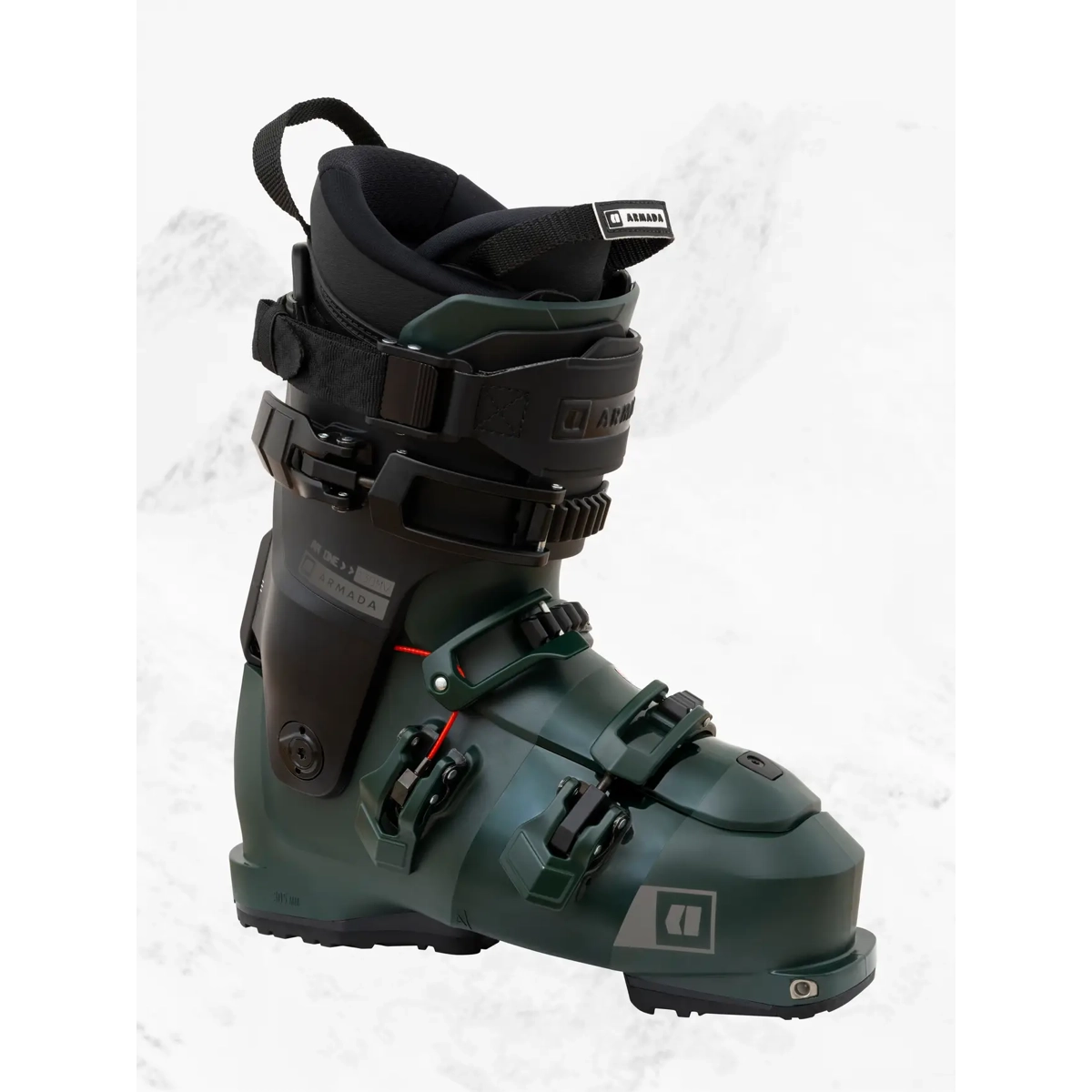 AR ONE 130 MV Chaussures de ski, chaussures de ski, chaussures de ski, boucles mécaniques, chaussures rigides, chaussures de ski, chaussures de snowboard, vert, boucles, système de freinage