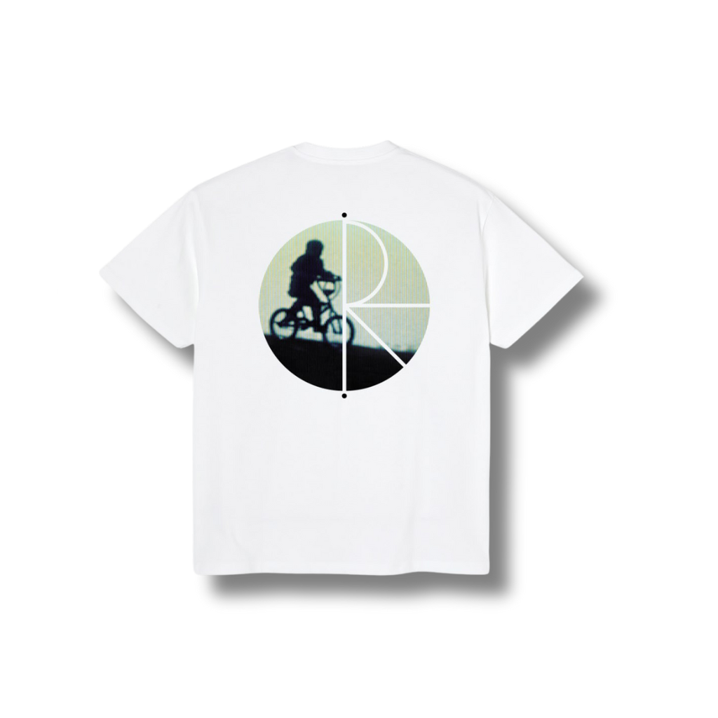 T-Shirt, Weiß, Grafik, Fahrrad, Kreis-Logo