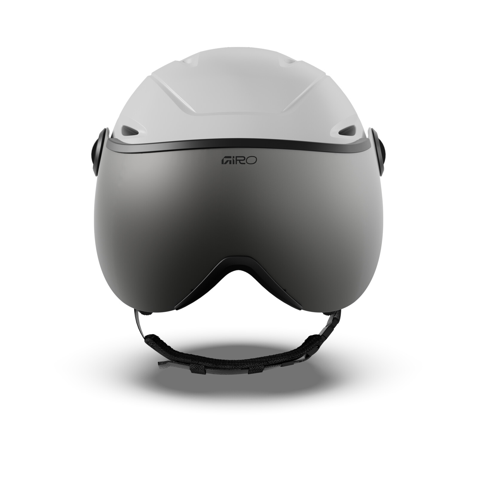 Bonnet de ski, compatible avec les lunettes de ski, bonnet de protection blanc, visière grise, cordon réglable