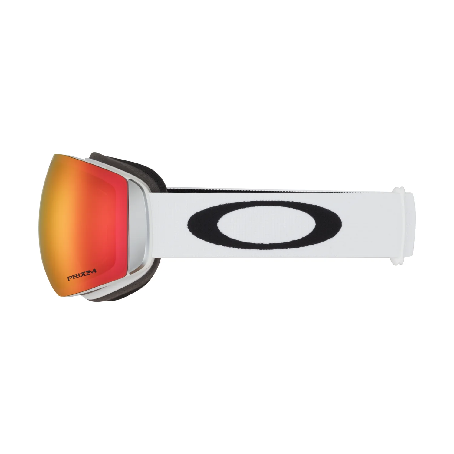 Lunettes de ski, verres miroités, teinte rouge-orange, sangle blanche, double écran
