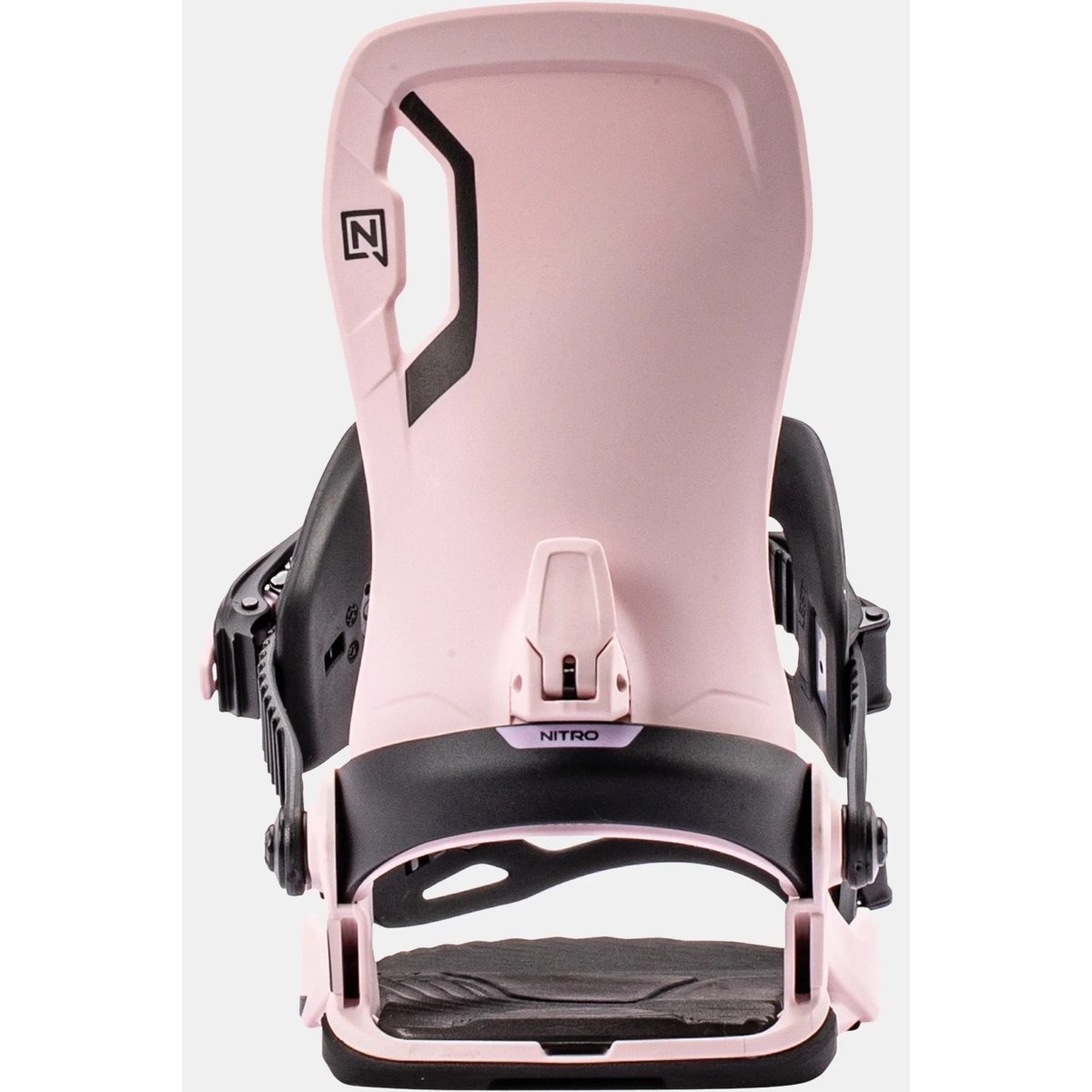 Talent Unisex snowboard, fixation, rose, Nitro, sangle de talon, fixations de snowboard, fixation rose, Nitro, fixation « step-in », vue de dos
