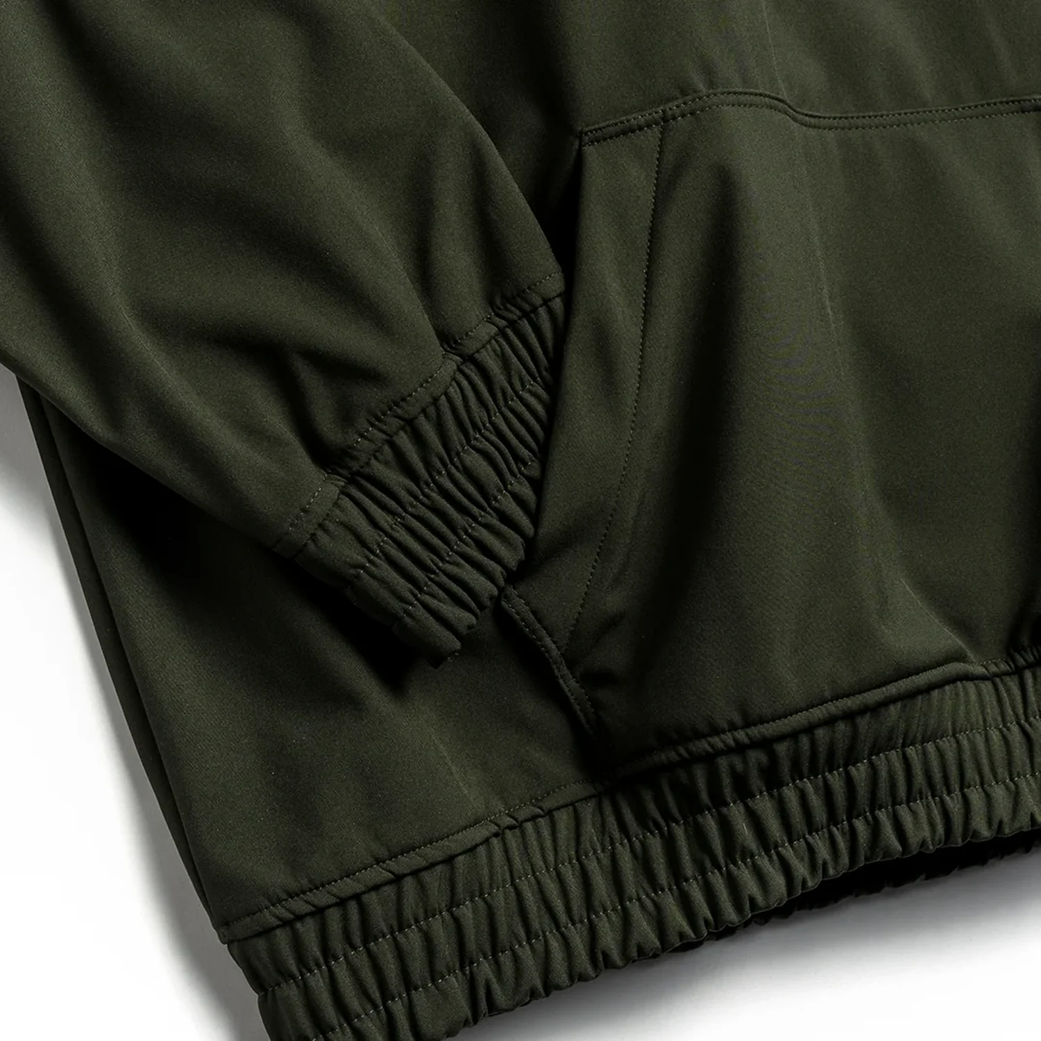 Method Technical Riding Hoodie Jacke, Olivgrün, Elastische Bündchen, Elastischer Saum