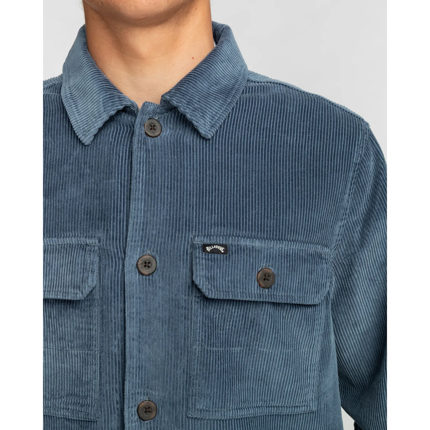 Wildwood Cord Overshirt Cordjacke, Blau, Rippcord, Knopfleiste, Brusttaschen