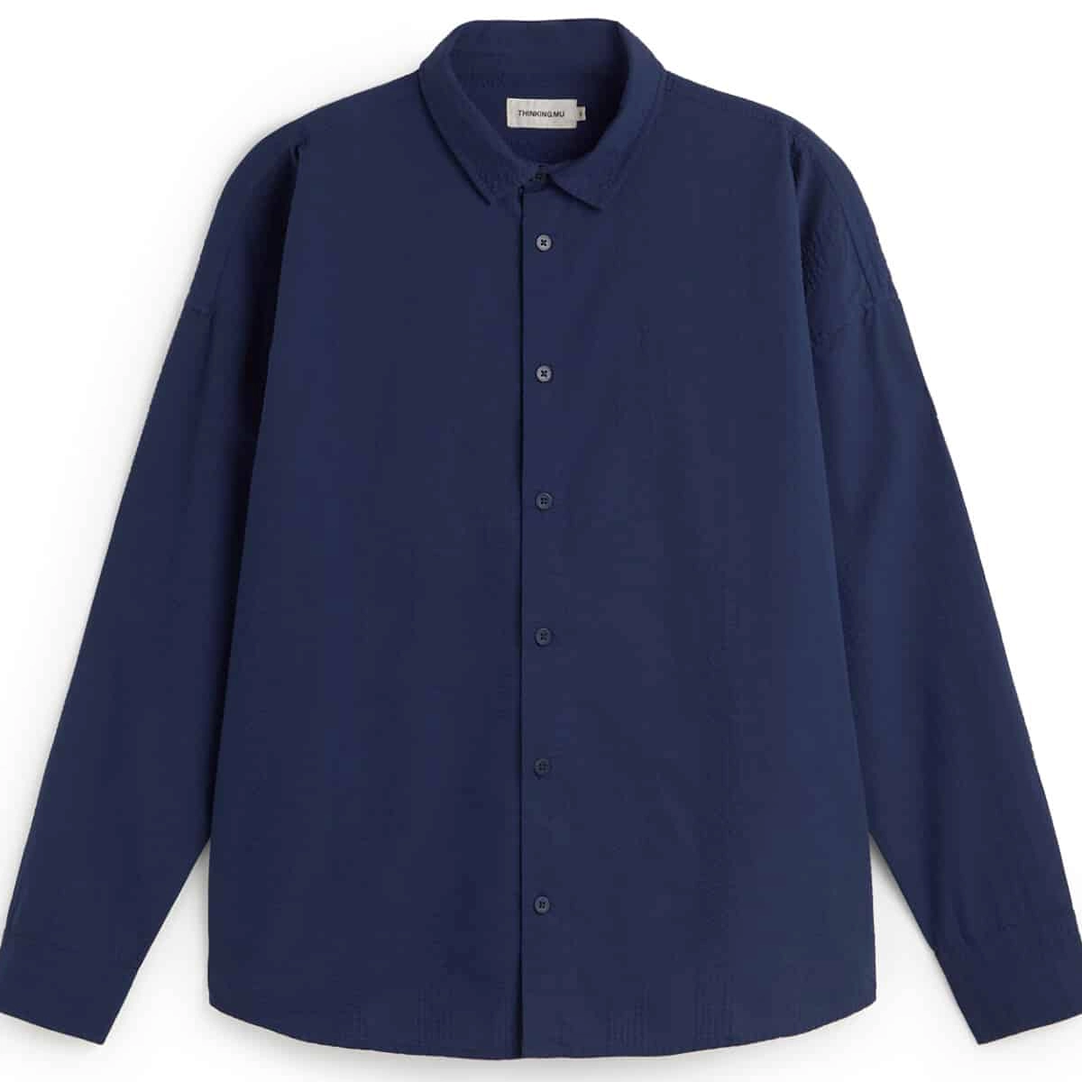 Hemd, Langarm, Knopfverschluss, Uni-Farbe, Navy