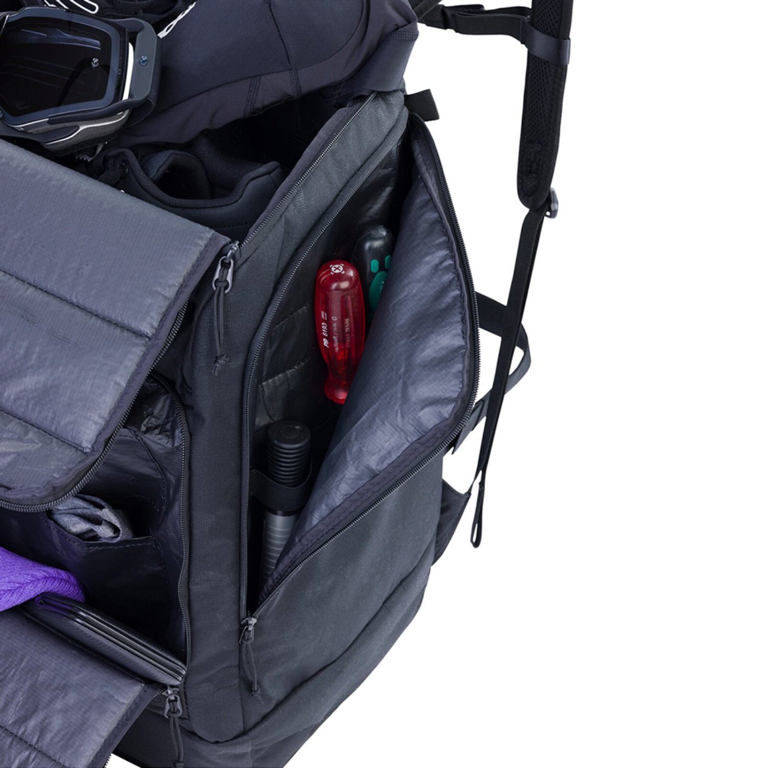 Sac à dos, sac, fermeture éclair, poche latérale, cache pour GoPro ?