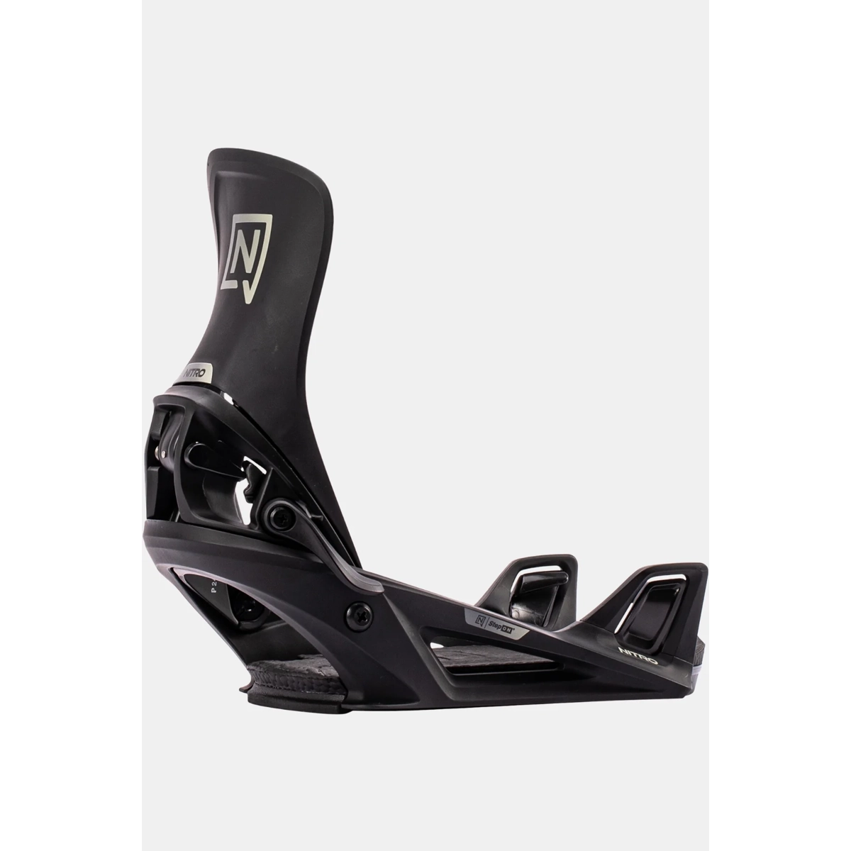 Snowboard Bindings, Step-On, NITRO, Ankle Strap, Aluminum Baseplate, Snowboardbindungen, Step-in Bindung, Schwarz, Highback, Metallisches Logo