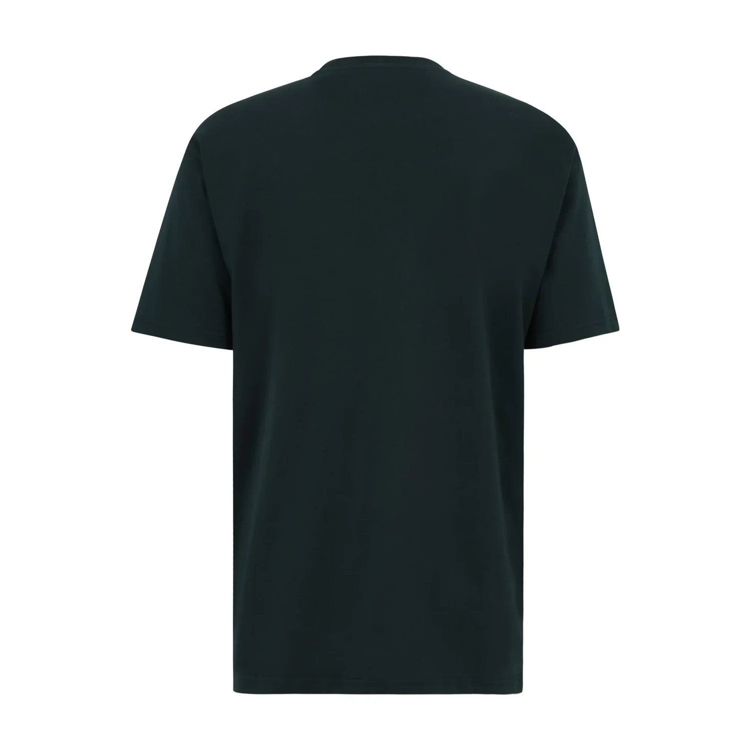 T-shirt, manches courtes, col rond, vert foncé, uni