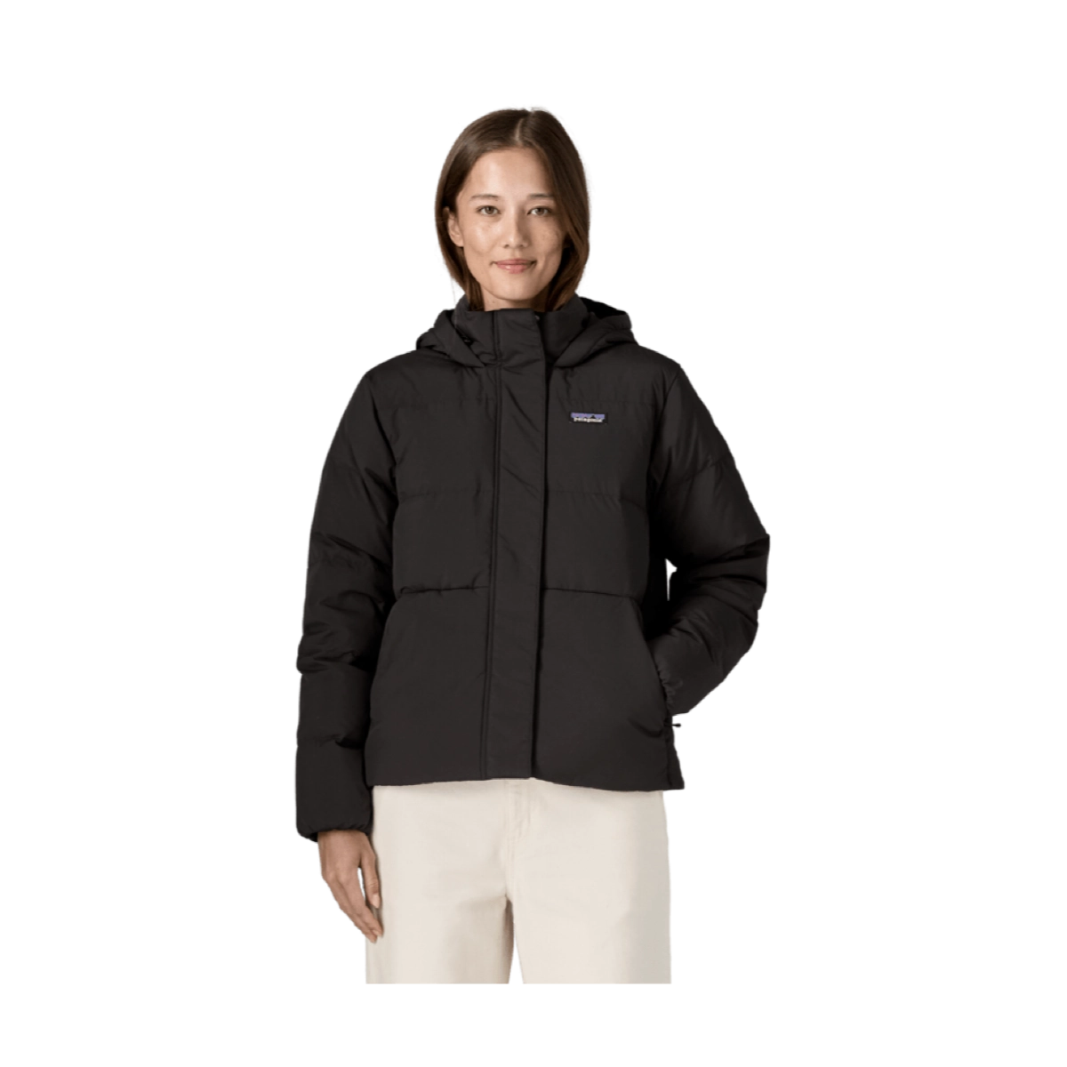 Jacke, Daunenjacke, Schwarz, Hoodie, Reißverschluss